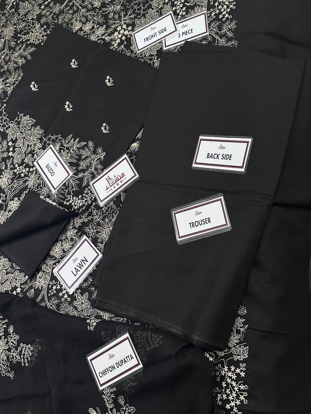 Elegant 3PCS embroidered lawn unstitched suit from ManshaLawn | premium lawn in Pakistan, lawn suits available in Peshawar’s best fabric online store