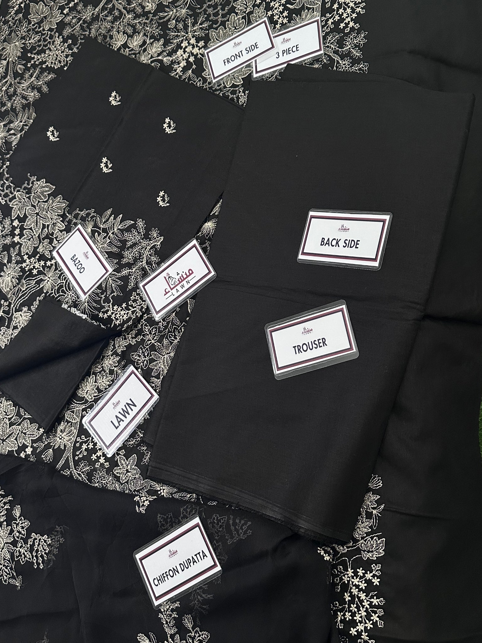 Elegant 3PCS embroidered lawn unstitched suit from ManshaLawn | premium lawn in Pakistan, lawn suits available in Peshawar’s best fabric online store
