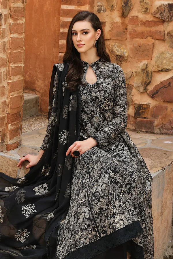 Elegant 3PCS embroidered lawn unstitched suit from ManshaLawn | premium lawn in Pakistan, lawn suits available in Peshawar’s best fabric online store