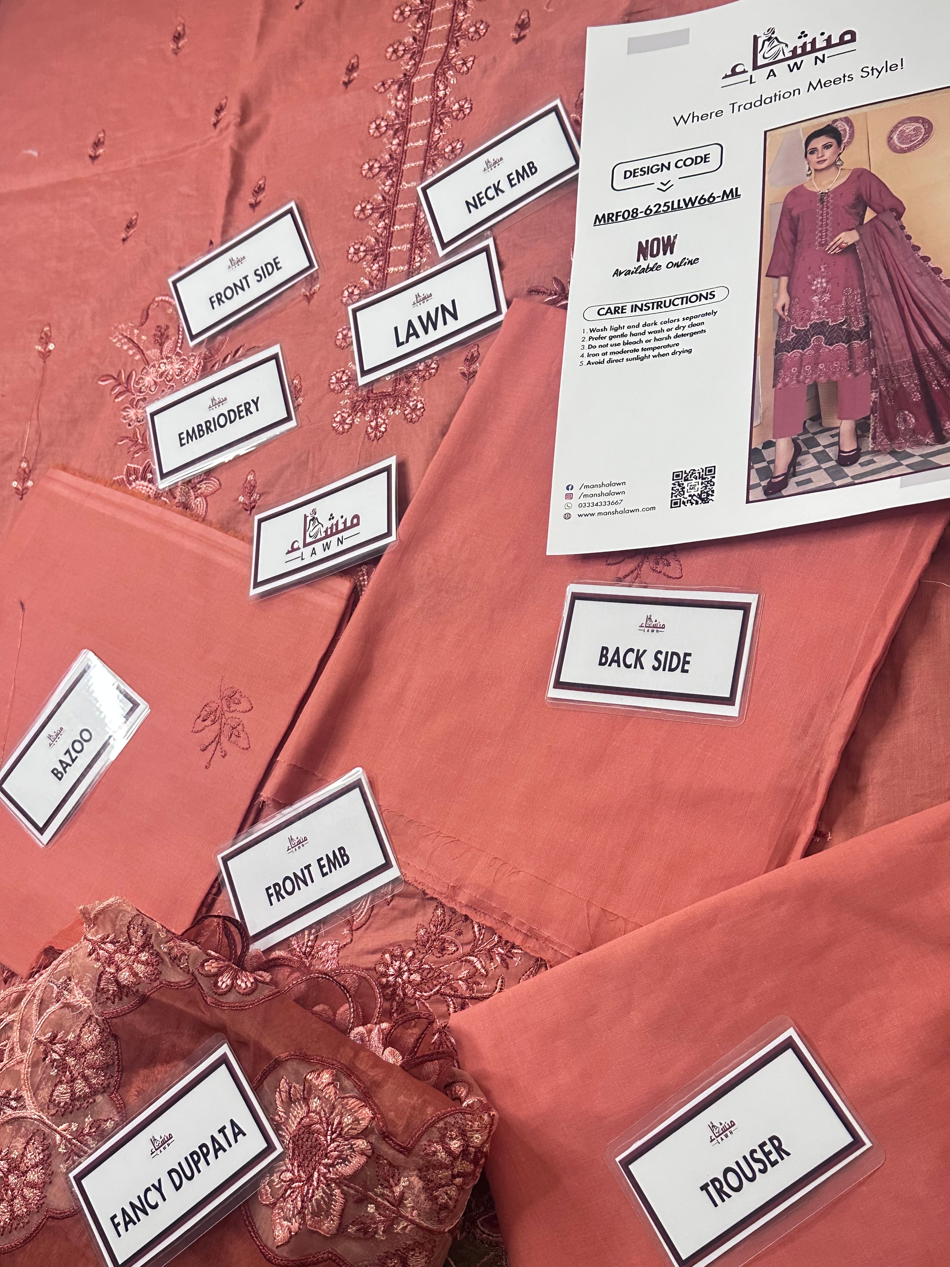 Elegant 3PCS digital printed lawn unstitched suit from ManshaLawn | premium lawn in Pakistan, lawn suits from Peshawar’s best fabric online store
