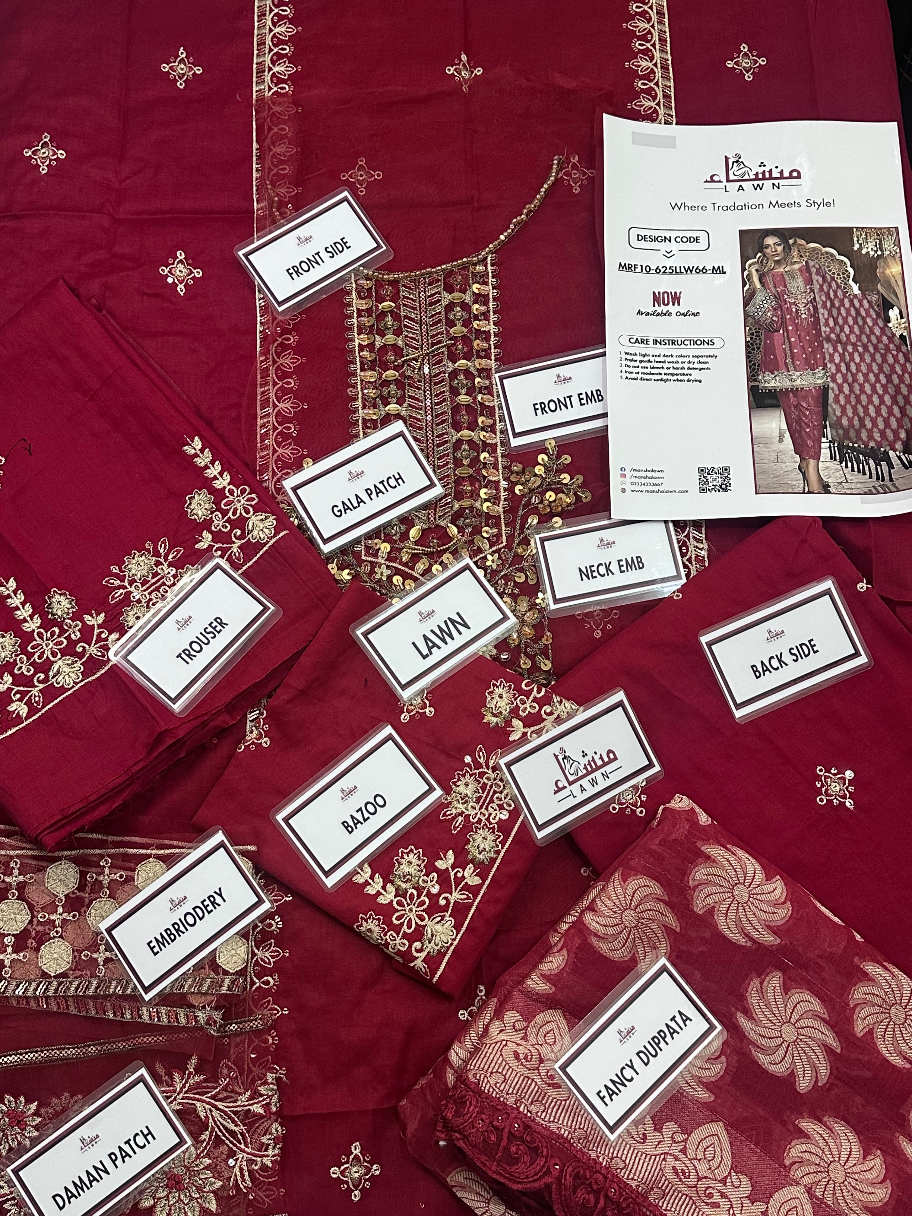 3PCS Digital Printed Lawn Unstitched Suit MRF10-625LLW66-ML - Fancy Collection