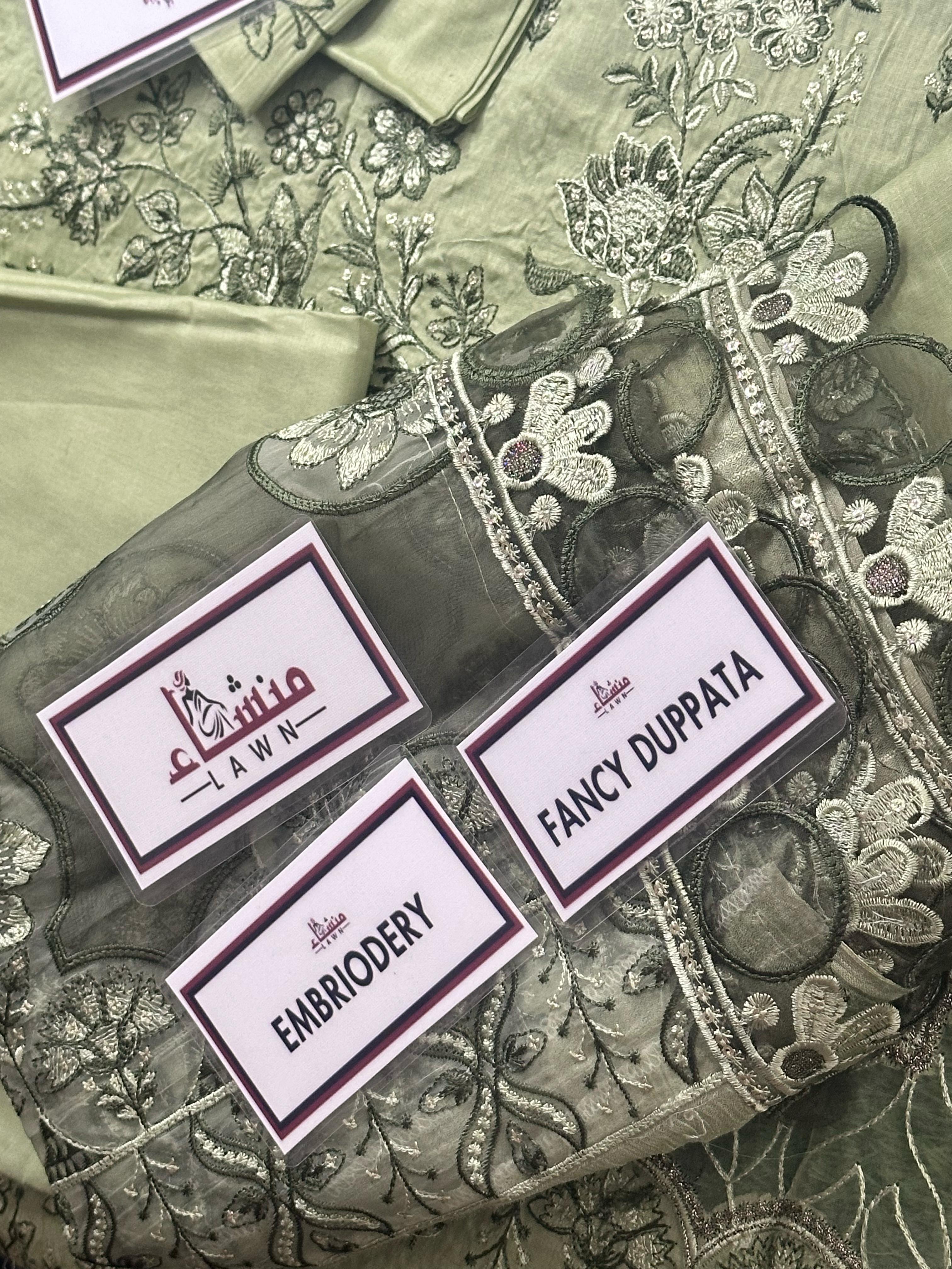 Stylish 3PCS digital printed lawn unstitched suit from ManshaLawn | premium lawn in Pakistan, lawn suits available in Peshawar’s best fabric online store
