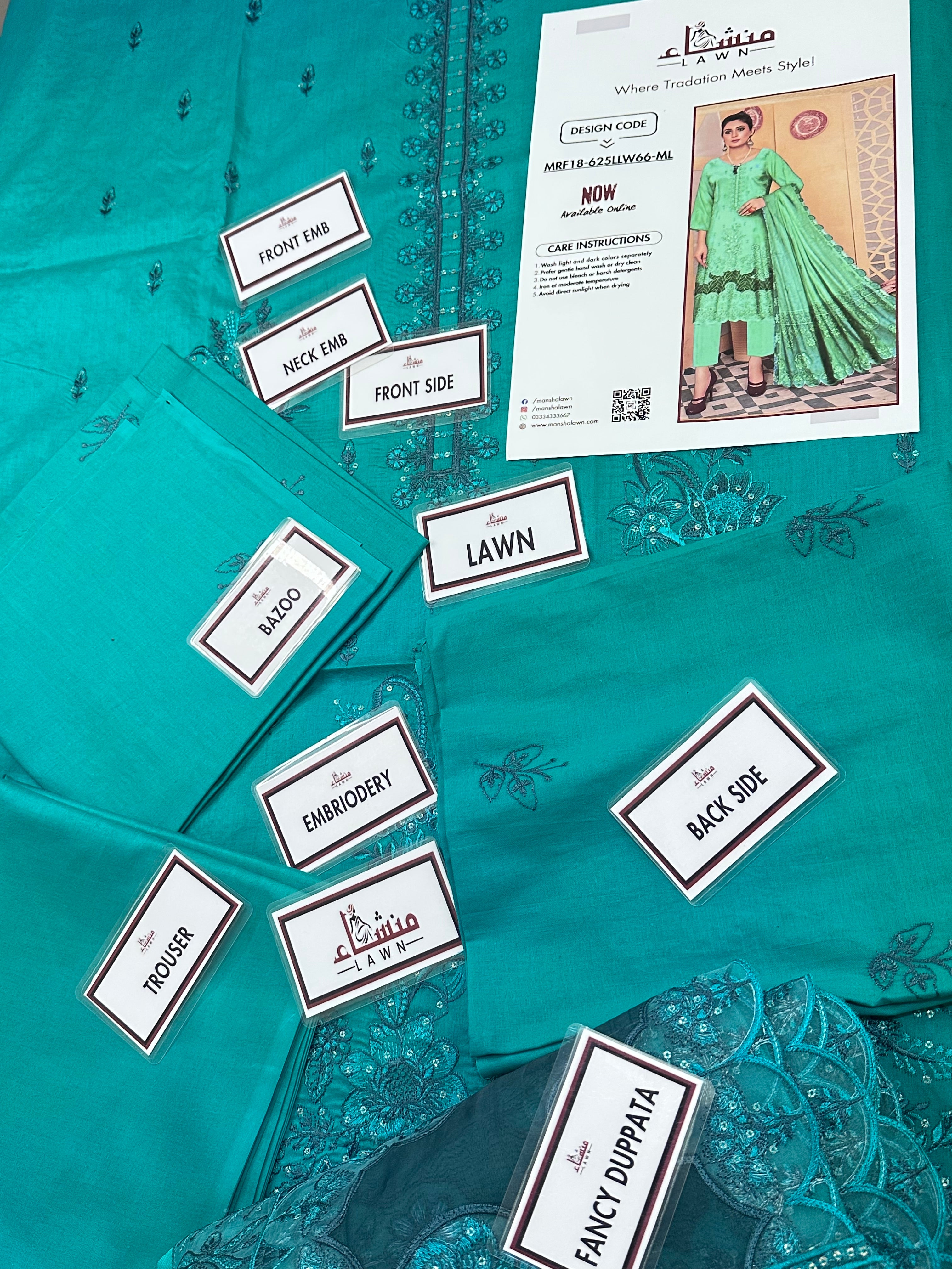 3PCS Digital Printed Lawn Unstitched Suit MRF18-625LLW66-ML - Fancy Collection