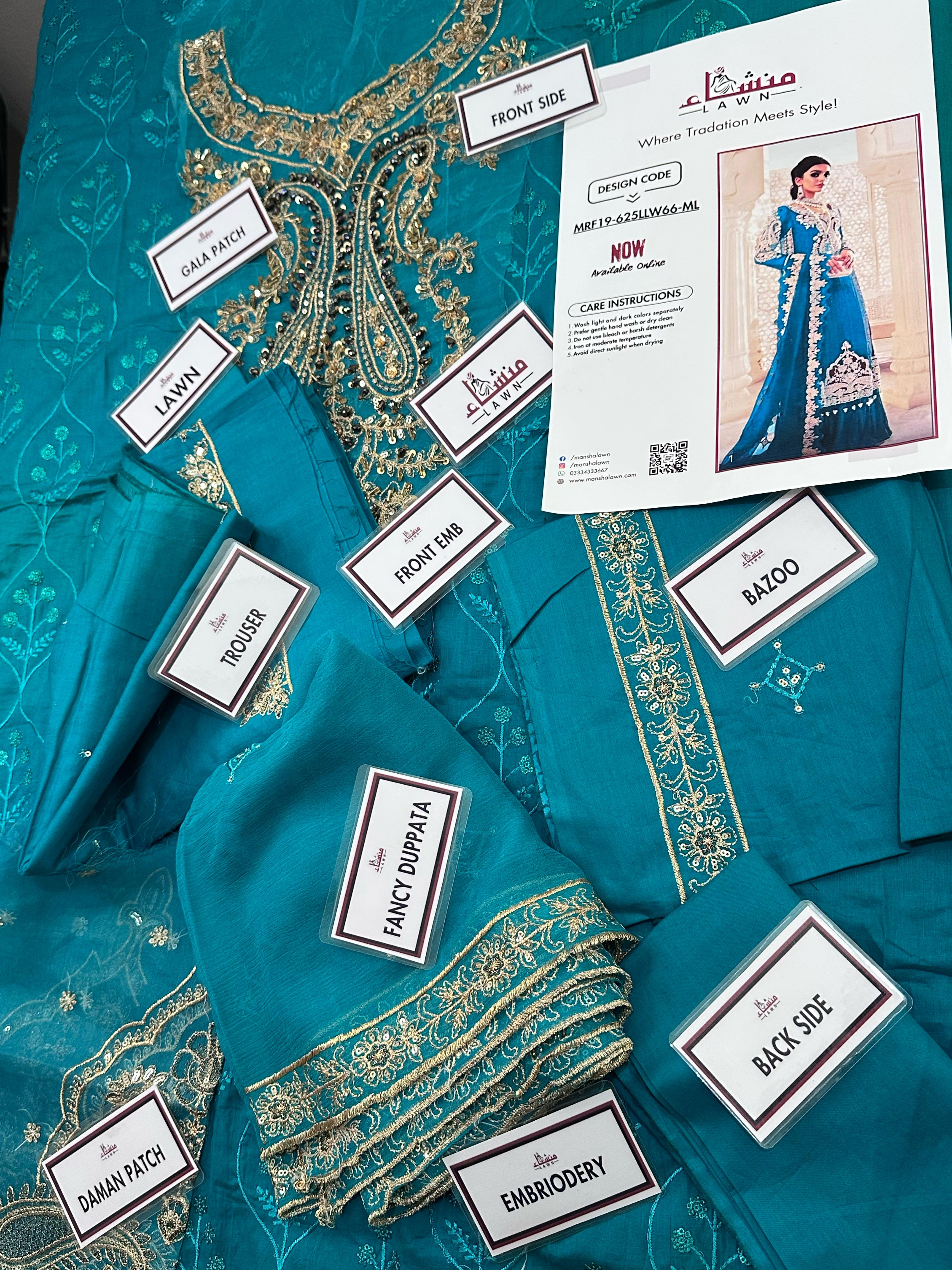 3PCS Digital Printed Lawn Unstitched Suit MRF19-625LLW66-ML - Fancy Collection