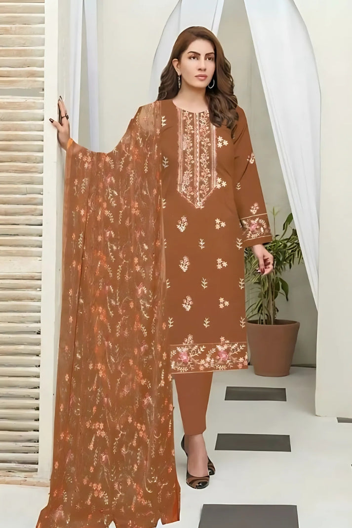 3PCS Digital Printed Lawn Unstitched Suit MRF22-625LLW66-ML - Fancy Collection