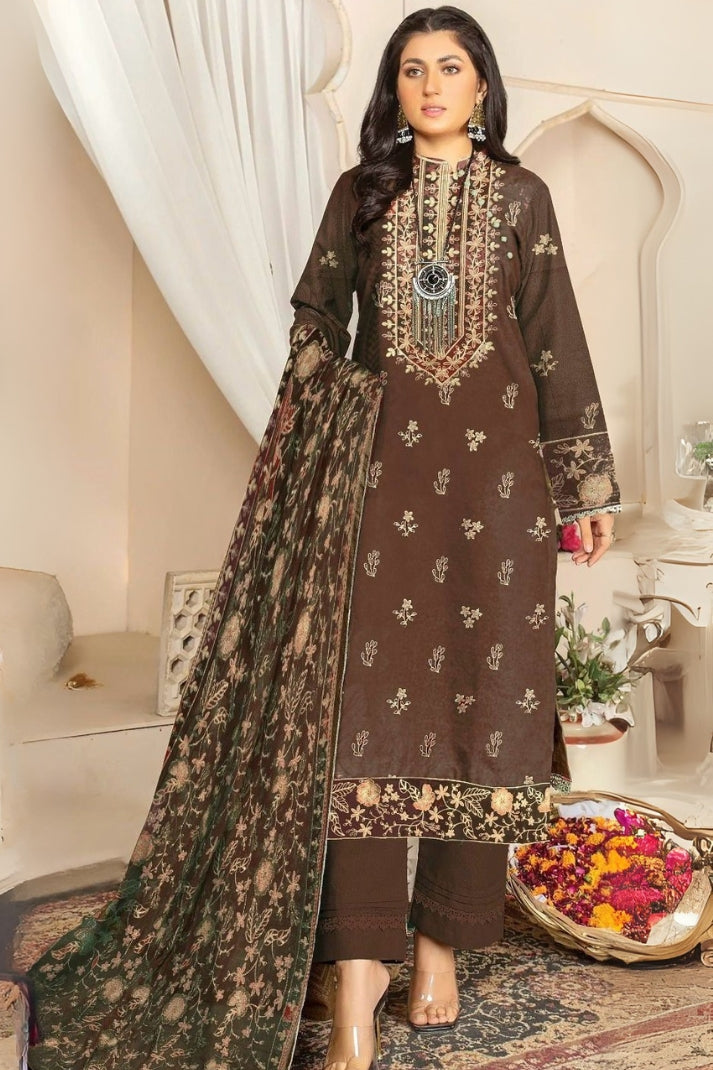 3PCS Digital Printed Lawn Unstitched Suit MRF23-625LLW66-ML - Fancy Collection
