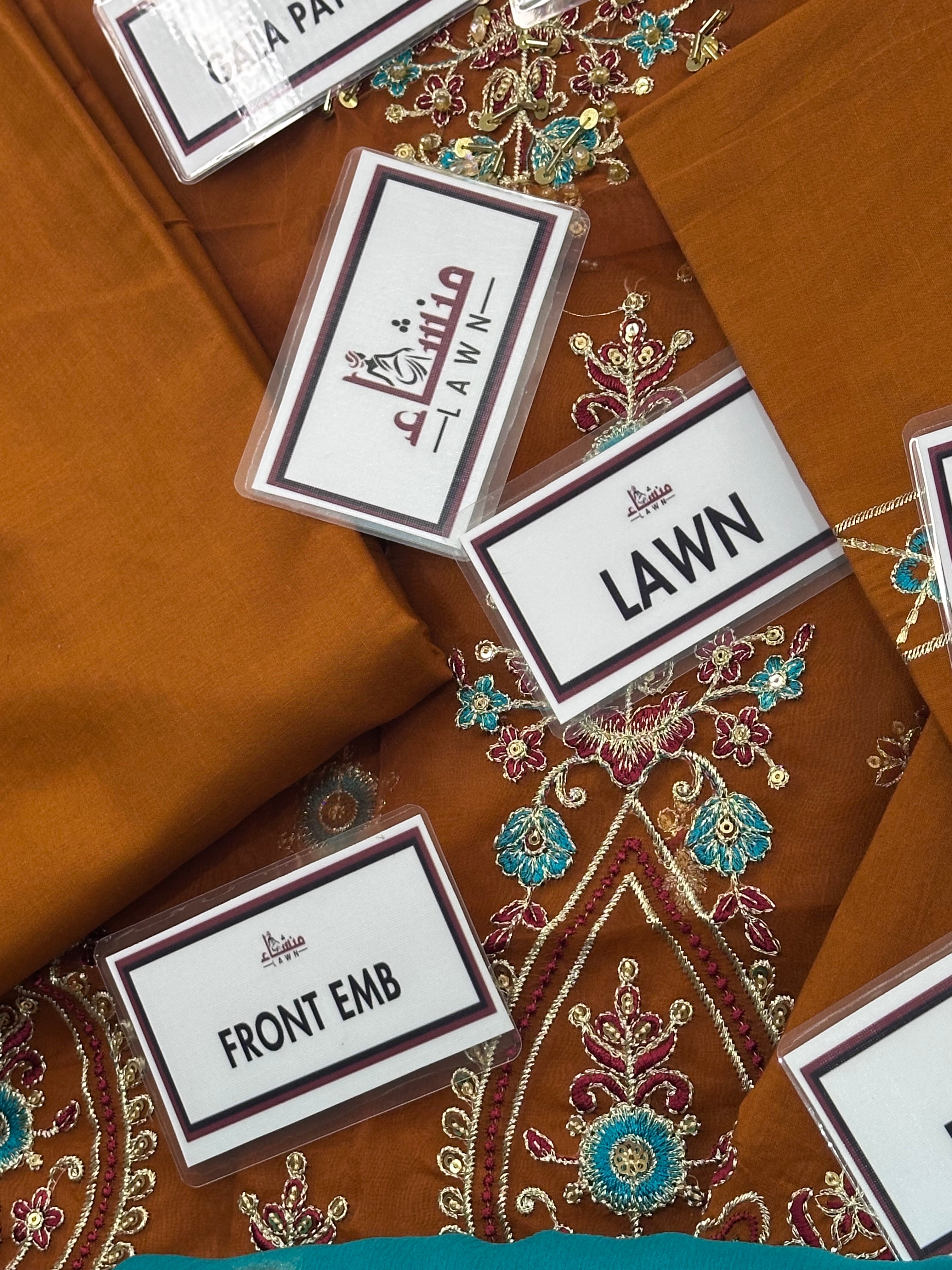 Elegant 3PCS digital printed lawn unstitched suit from ManshaLawn | premium lawn in Pakistan, lawn suits available in Peshawar’s best fabric online store