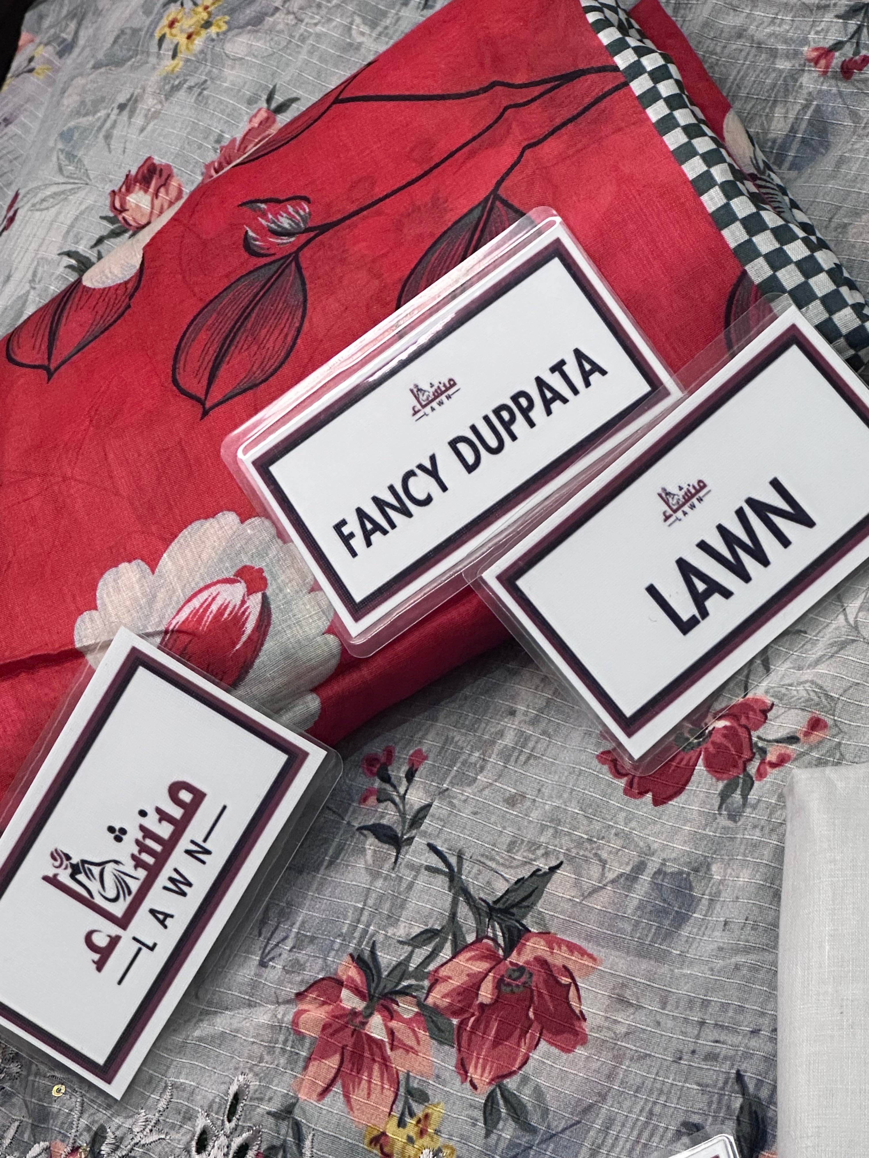 3PCS Embroidered lawn unstitched suit from ManshaLawn | premium lawn in Pakistan, lawn suits available in Peshawar’s best fabric online store