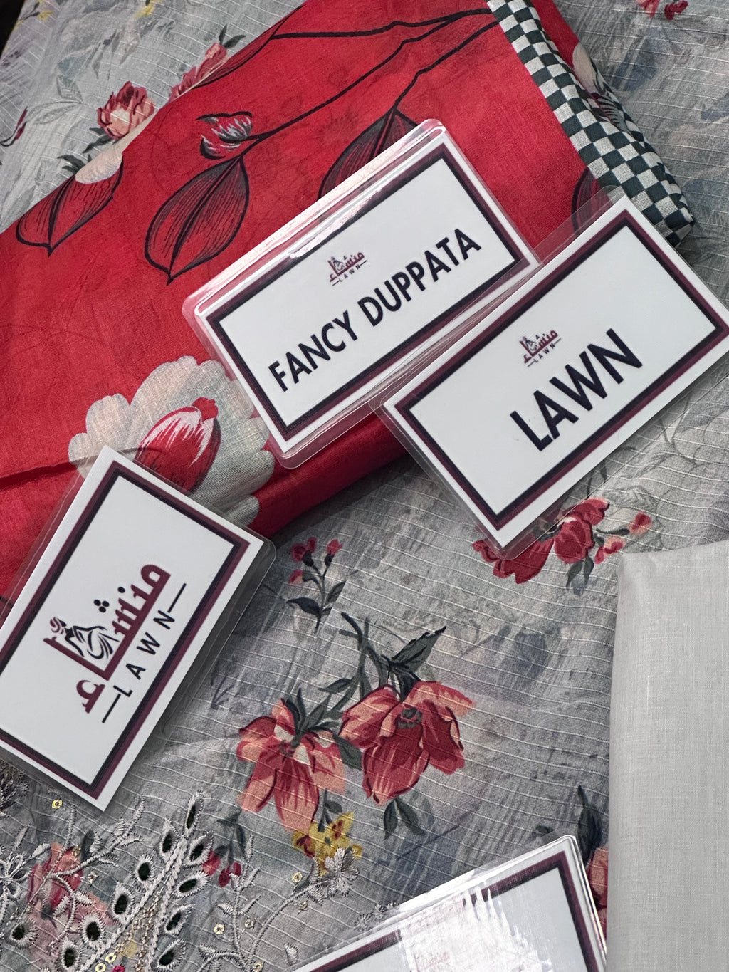 3PCS Embroidered lawn unstitched suit from ManshaLawn | premium lawn in Pakistan, lawn suits available in Peshawar’s best fabric online store