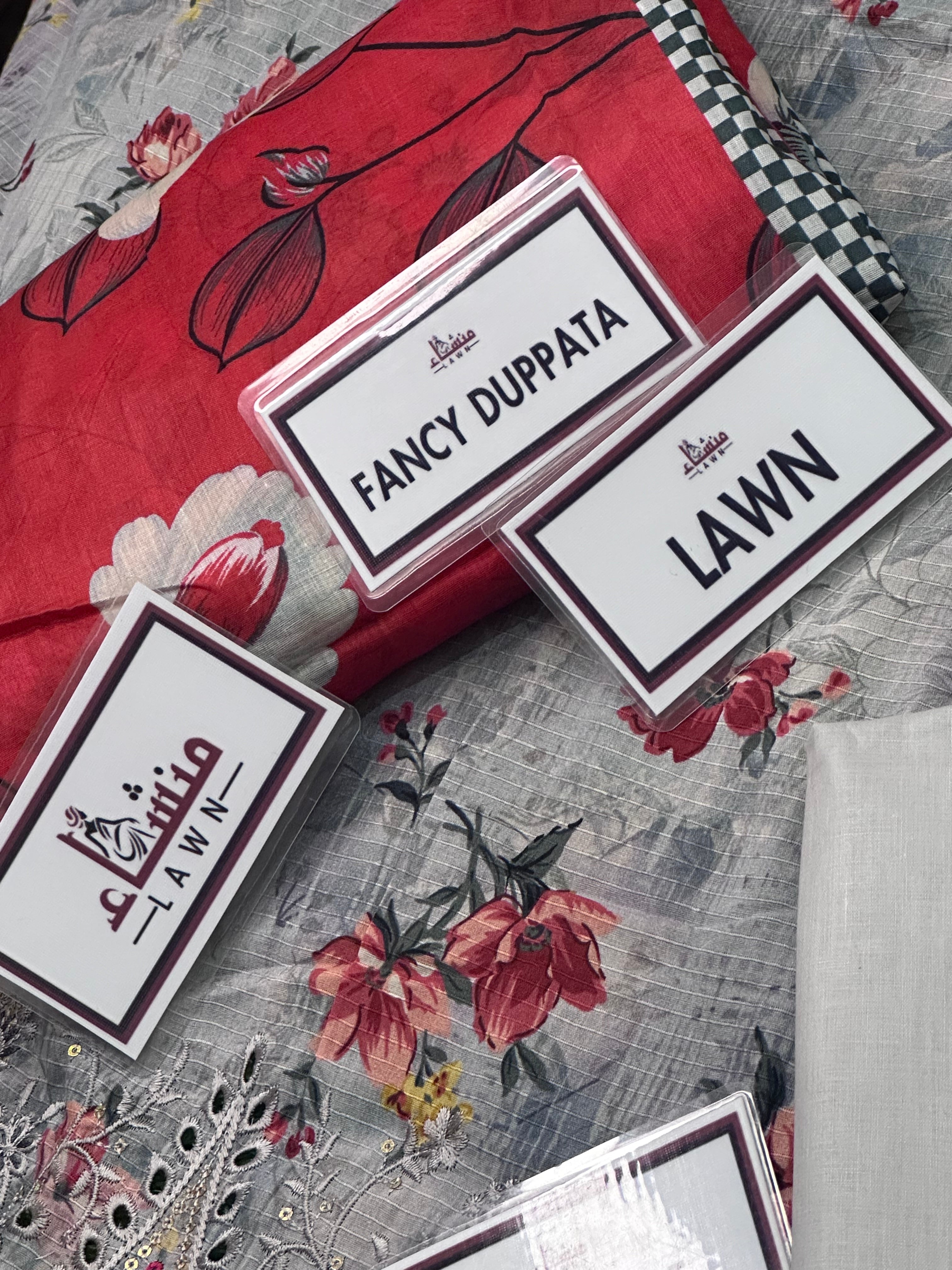 3PCS Embroidered lawn unstitched suit from ManshaLawn | premium lawn in Pakistan, lawn suits available in Peshawar’s best fabric online store