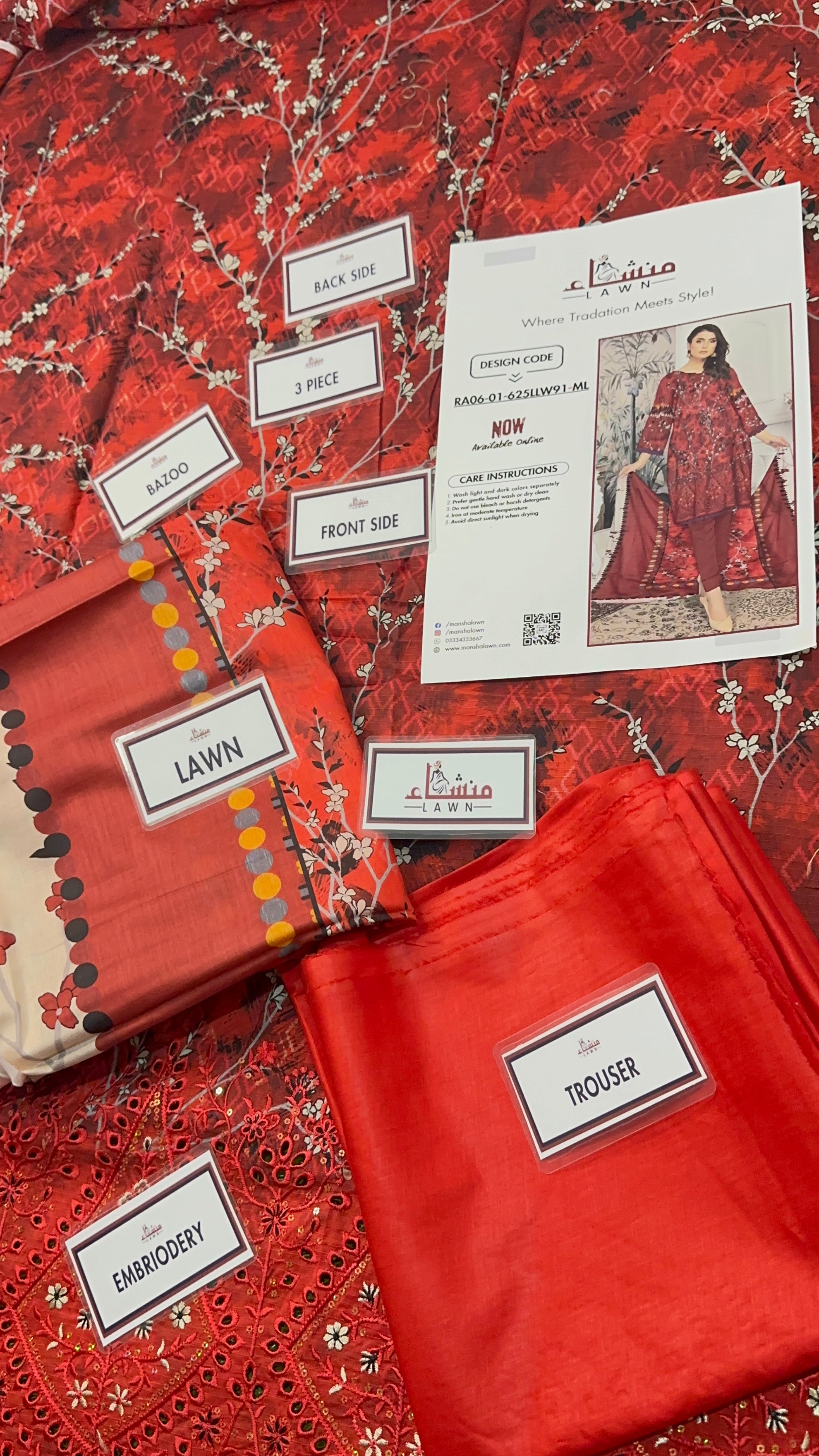 Stylish 3PCS digital printed lawn unstitched suit from ManshaLawn | premium lawn in Pakistan, lawn suits available in Peshawar’s best fabric online store