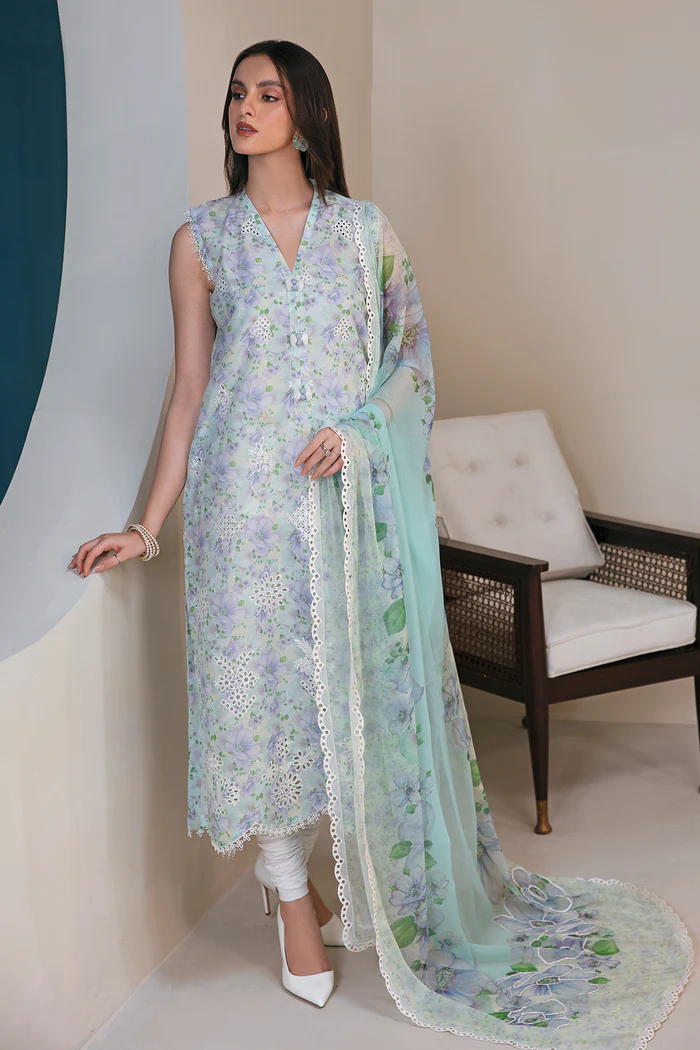 Stylish 3PCS embroidered lawn unstitched suit from ManshaLawn | premium quality lawn in Pakistan, lawn suits available at Peshawar’s top online fabric store
