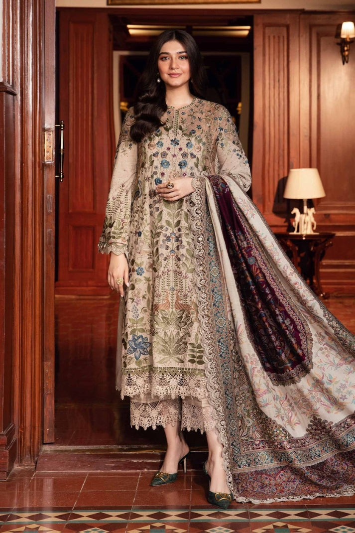 3PCS Embroidered Lawn Unstitched Suit HA010-625LLW90-ML - Summer Collection