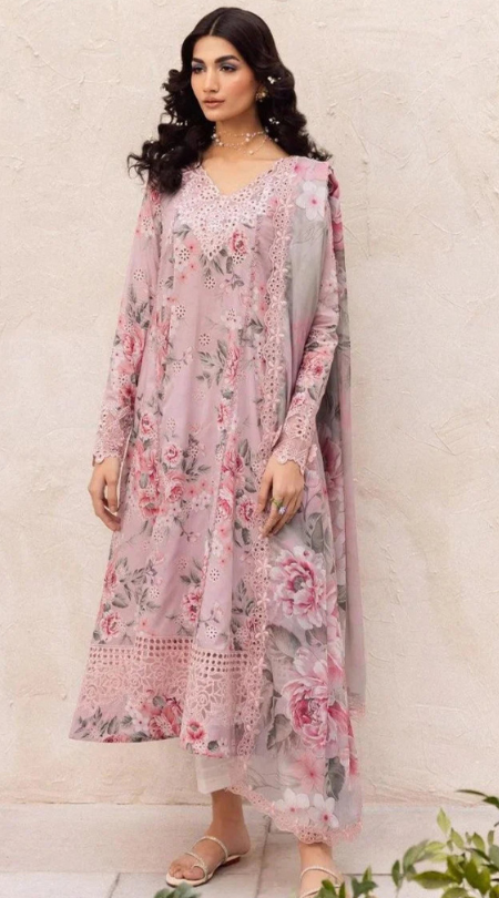 Premium 3PCS embroidered lawn unstitched suit from ManshaLawn | lawn in Pakistan, lawn suits available in Peshawar’s best fabric online store