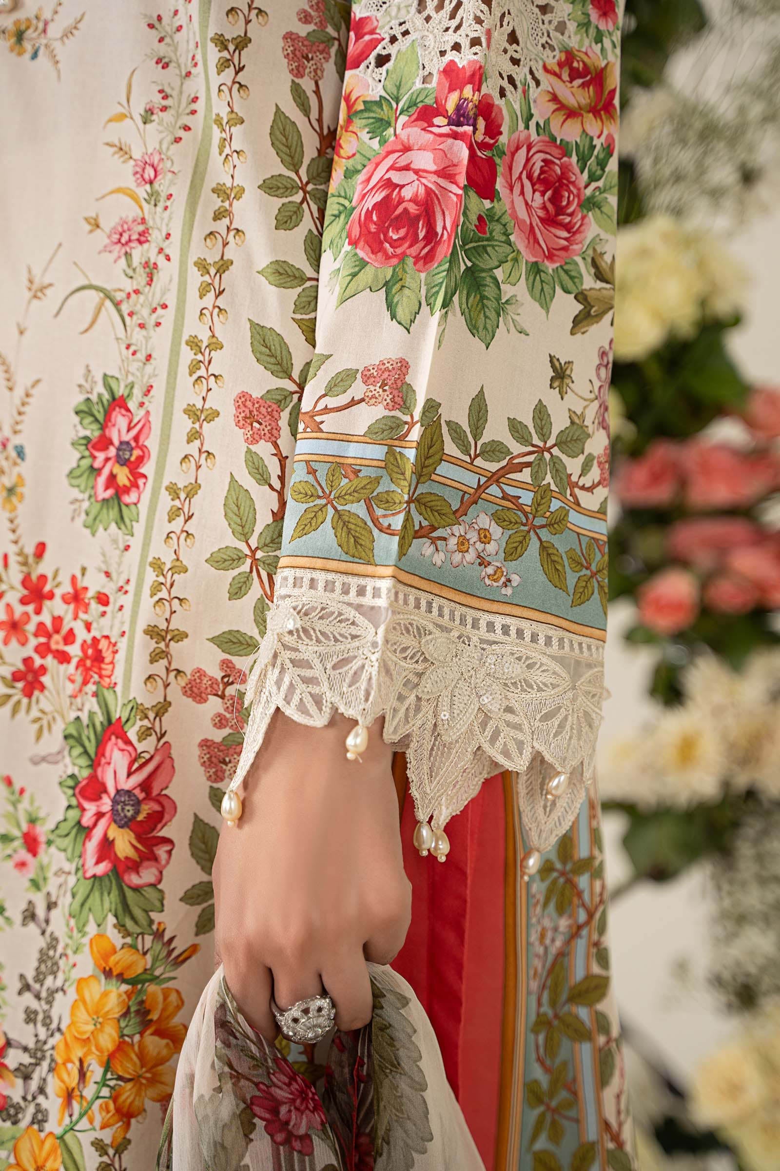 3PCS embroidered lawn unstitched suit from ManshaLawn | premium lawn in Pakistan, lawn suits available in Peshawar’s best fabric online store