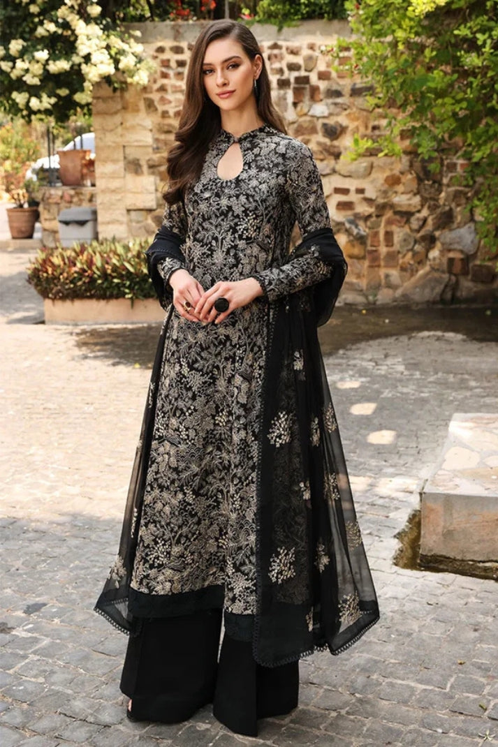 Elegant 3PCS embroidered lawn unstitched suit from ManshaLawn | premium lawn in Pakistan, lawn suits available in Peshawar’s best fabric online store