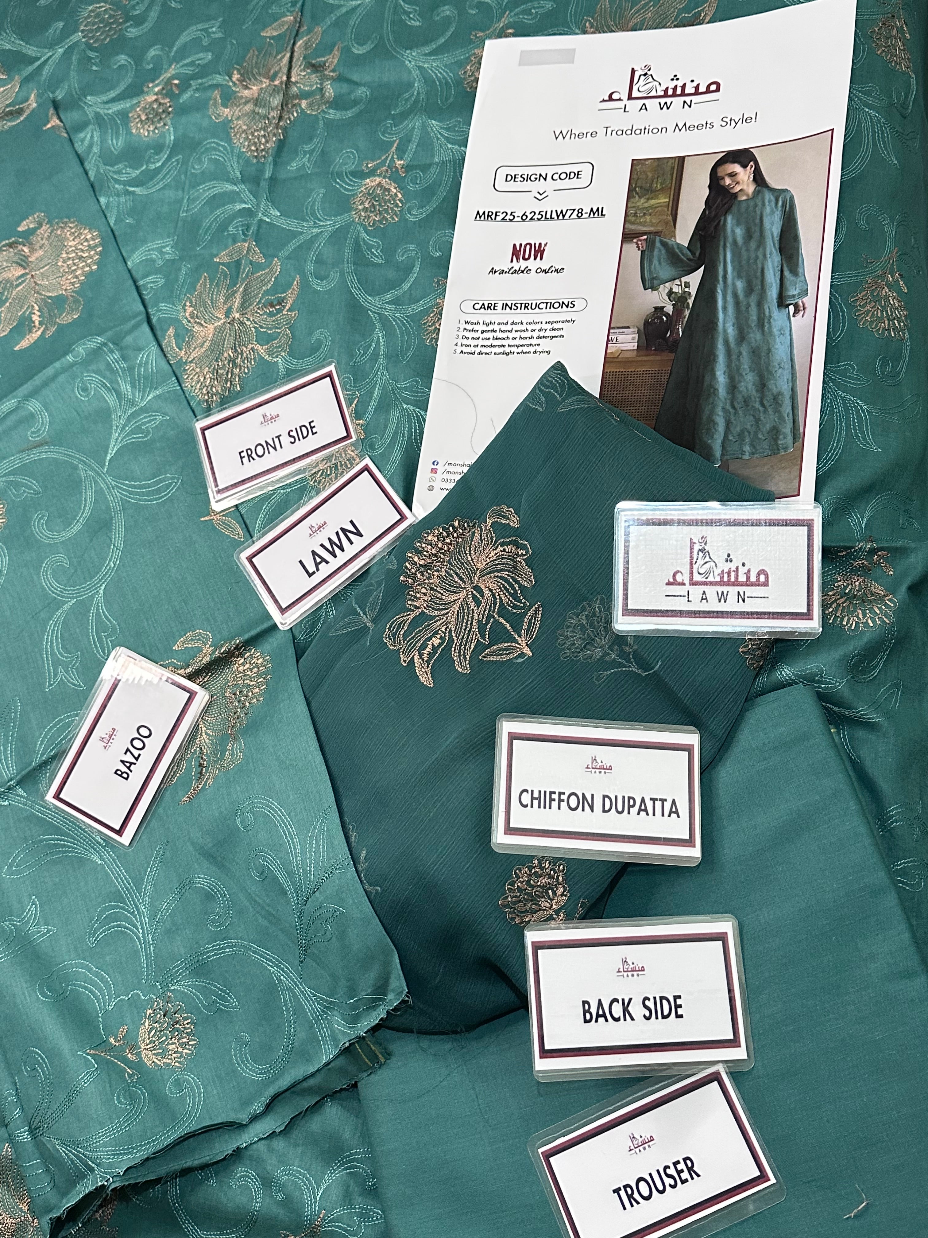 Premium 3PCS embroidered lawn unstitched suit from ManshaLawn | lawn in Pakistan, lawn suits in Peshawar’s best fabric online store