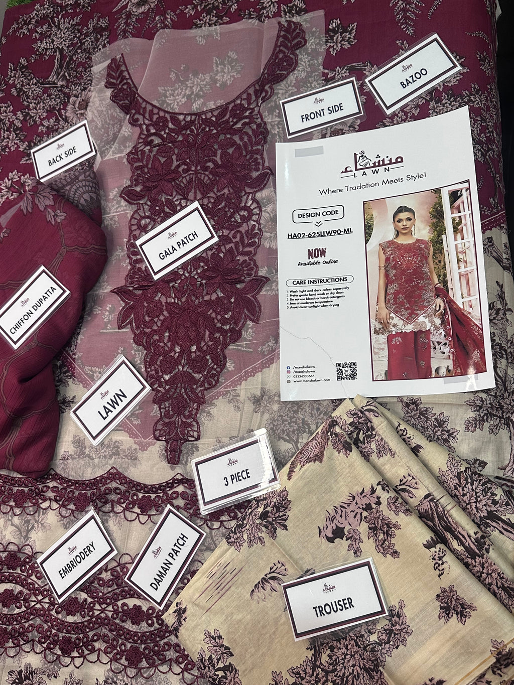 Premium 3PCS printed lawn unstitched suit from ManshaLawn | lawn in Pakistan, lawn suits in Peshawar’s best fabric online store