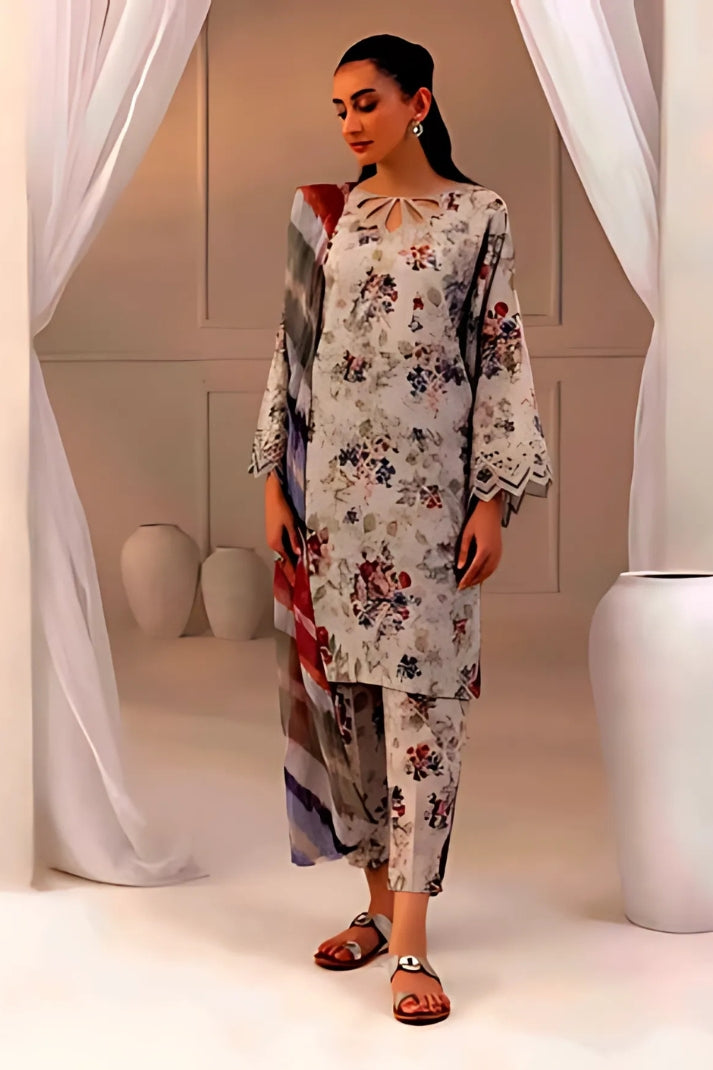 Premium 3PCS printed lawn unstitched suit from ManshaLawn | lawn in Pakistan, lawn suits in Peshawar’s best fabric online store