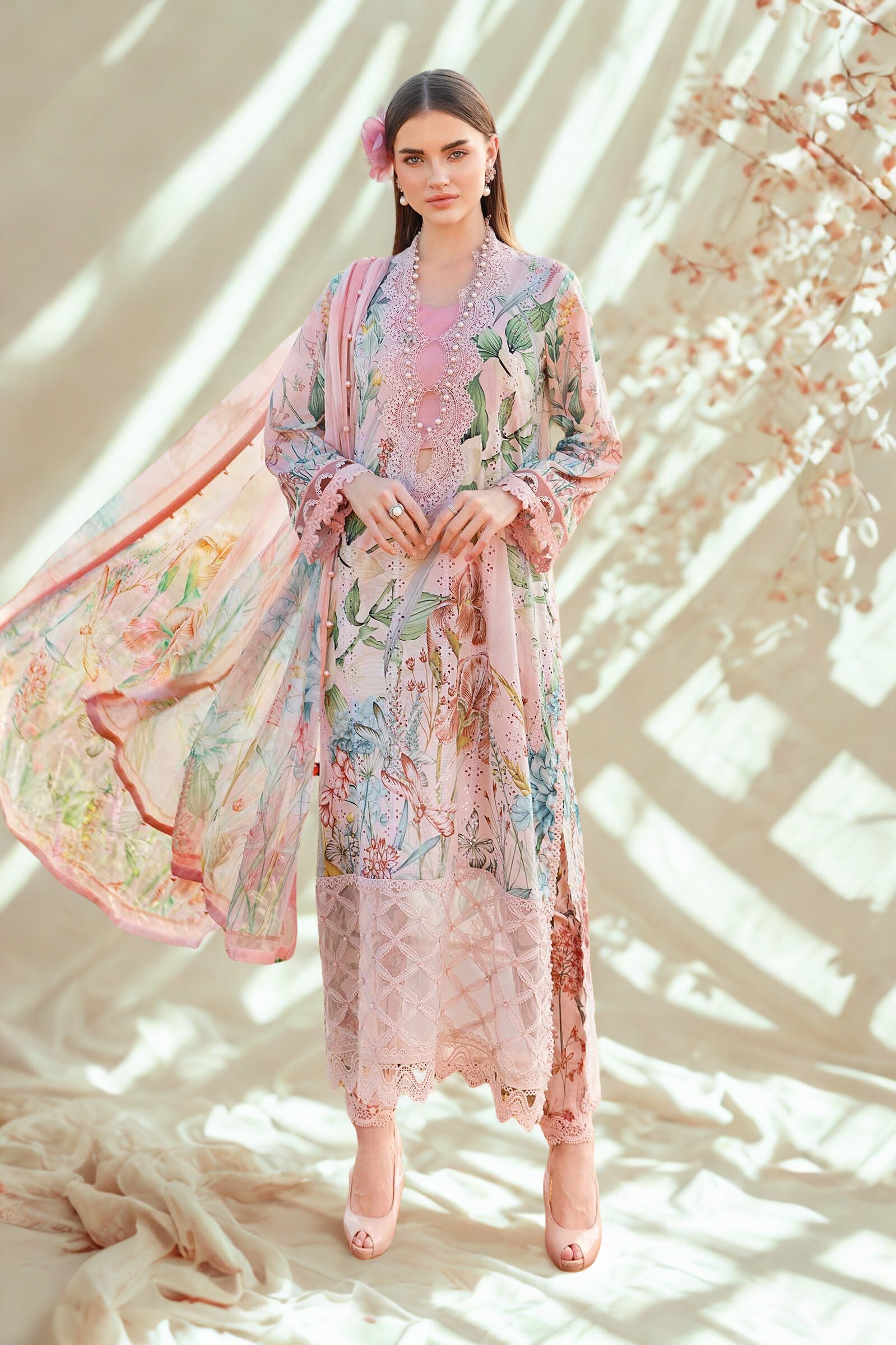 Premium 3PCS printed lawn unstitched suit from ManshaLawn | lawn in Pakistan, lawn suits in Peshawar’s best fabric online store