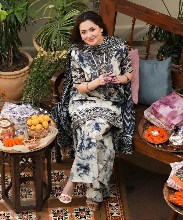 Elegant 3PCS embroidered unstitched suit from ManshaLawn | premium lawn in Pakistan, lawn suits available in Peshawar’s best fabric online store