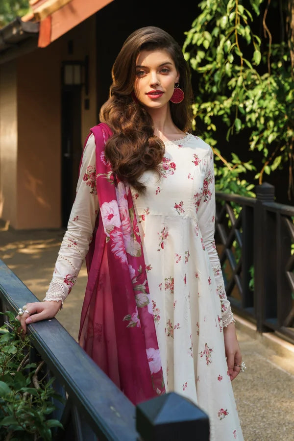 Elegant 3PCS printed lawn unstitched suit from ManshaLawn | premium lawn in Pakistan, lawn suits in Peshawar’s best fabric online store