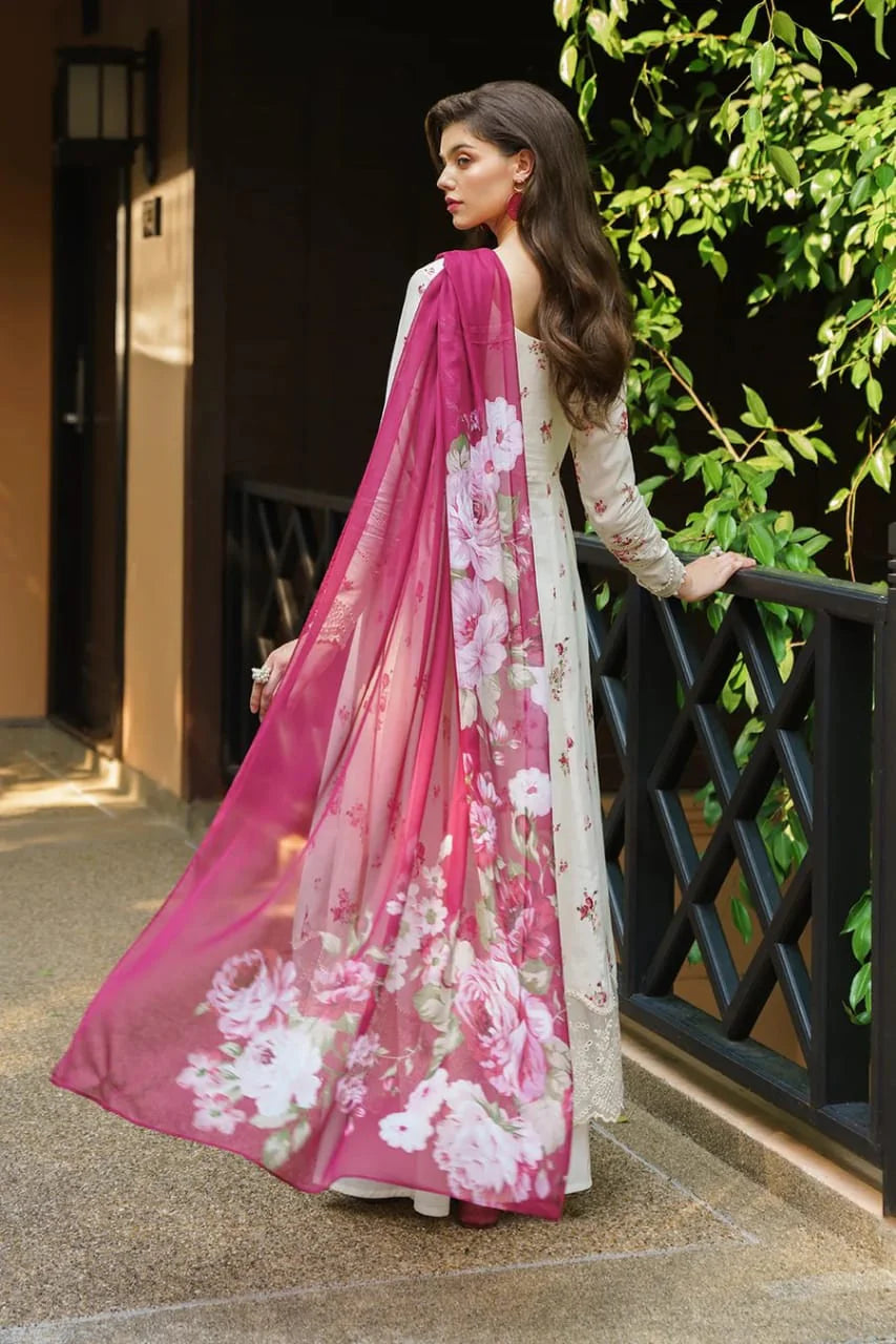 Elegant 3PCS printed lawn unstitched suit from ManshaLawn | premium lawn in Pakistan, lawn suits in Peshawar’s best fabric online store