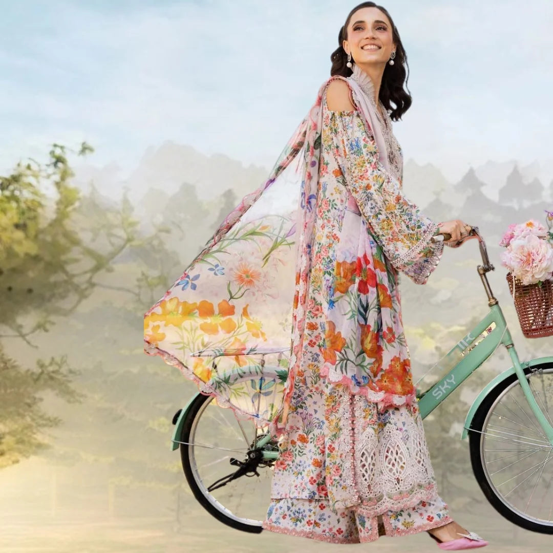 3PCS digital printed lawn unstitched suit HAO3-625LLW190-ML from ManshaLawn | premium lawn in Pakistan, lawn suits from Peshawar’s best fabric online store.
