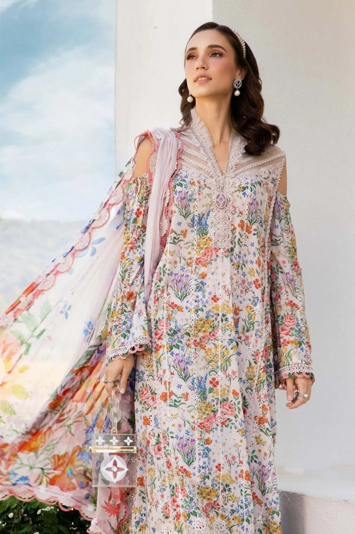 3PCS digital printed lawn unstitched suit HAO3-625LLW190-ML from ManshaLawn | premium lawn in Pakistan, lawn suits from Peshawar’s best fabric online store.