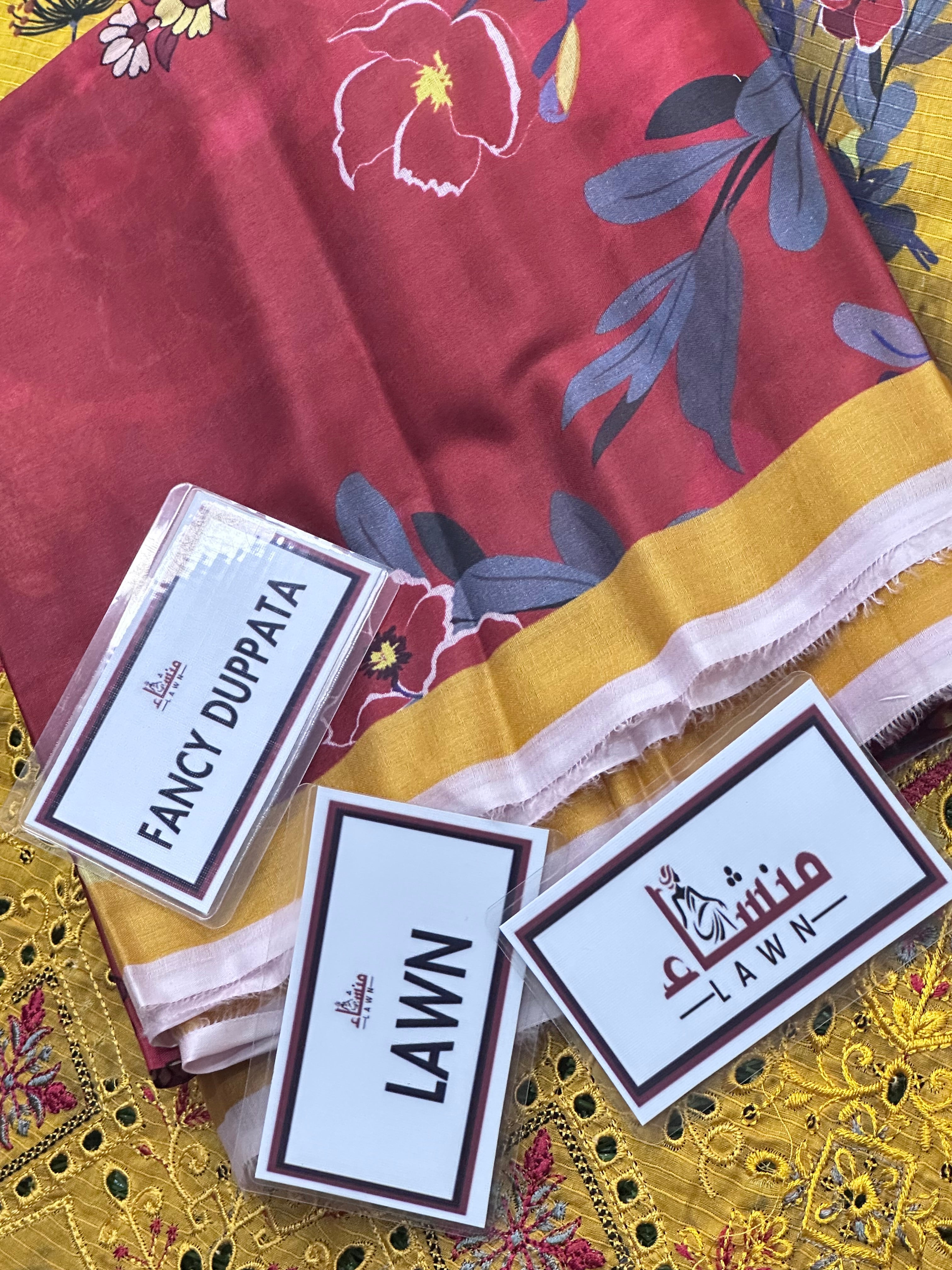 3PCS Printed Lawn Unstitched Suit RA03-01-625LLW91-ML - Fancy Collection