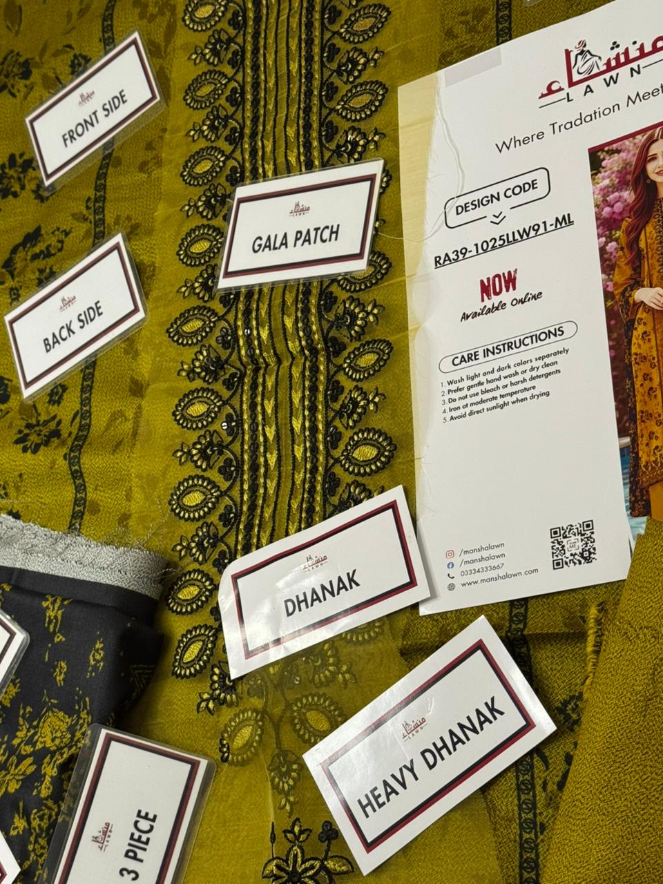 3 Piece Embroidered Dhanak Unstitched Suit –  Fancy Collection Luxury Winter Wear RA39-1025LLW91-ML