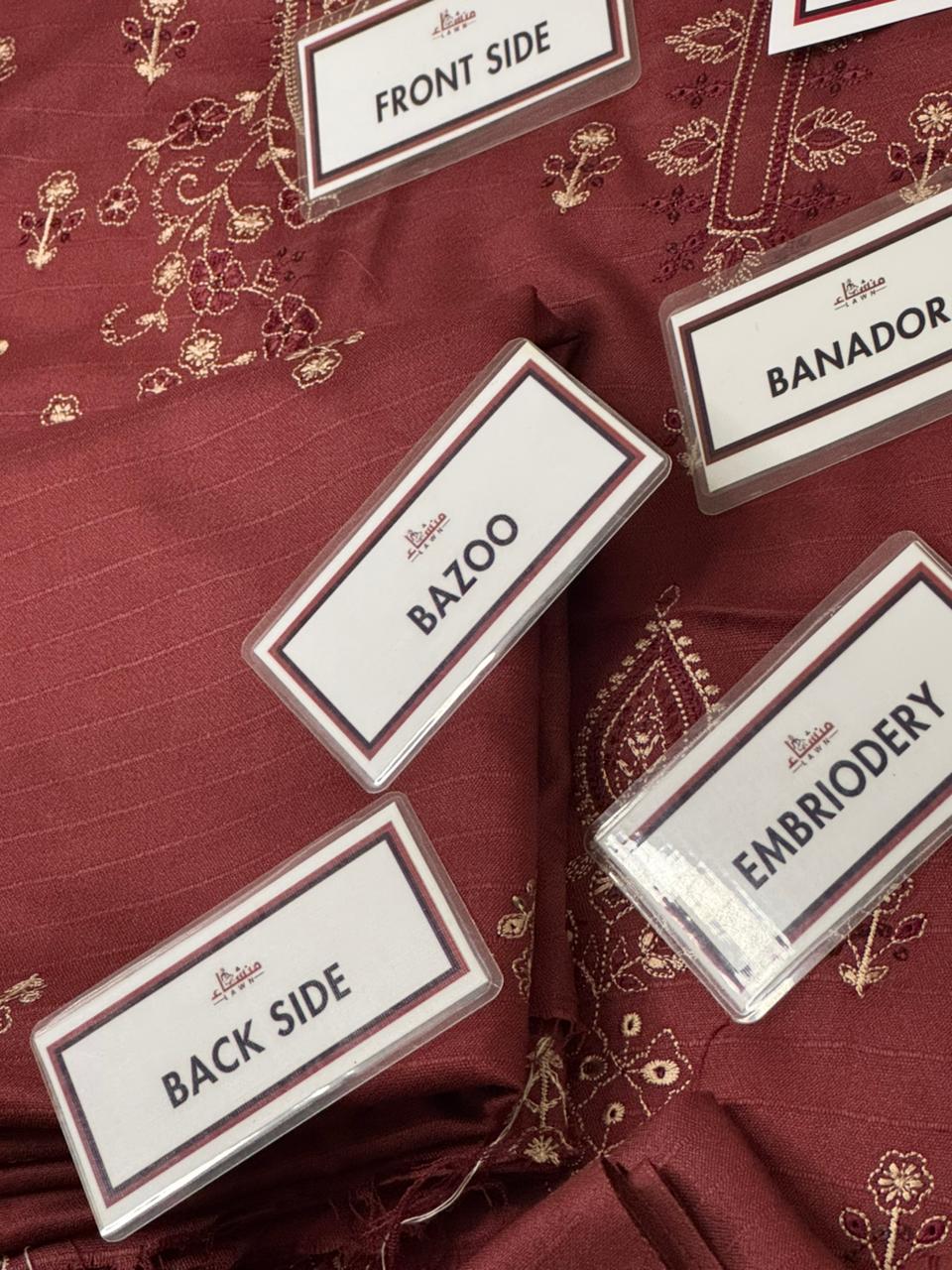 3 Piece Embroidered Bana Dora Dhanak Unstitched Suit – Luxury Winter Wear RA23-1025LLW91-ML