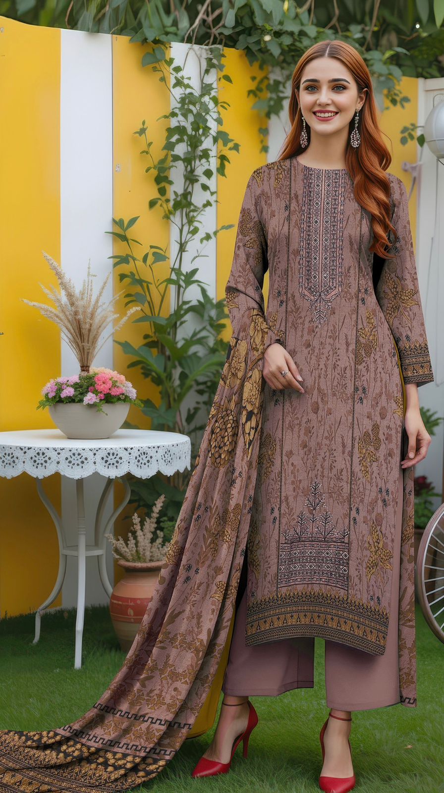 3 Piece Embroidered Khaddar Unstitched Suit –  Fancy Collection Luxury Winter Wear RA31-1025LLW91-ML