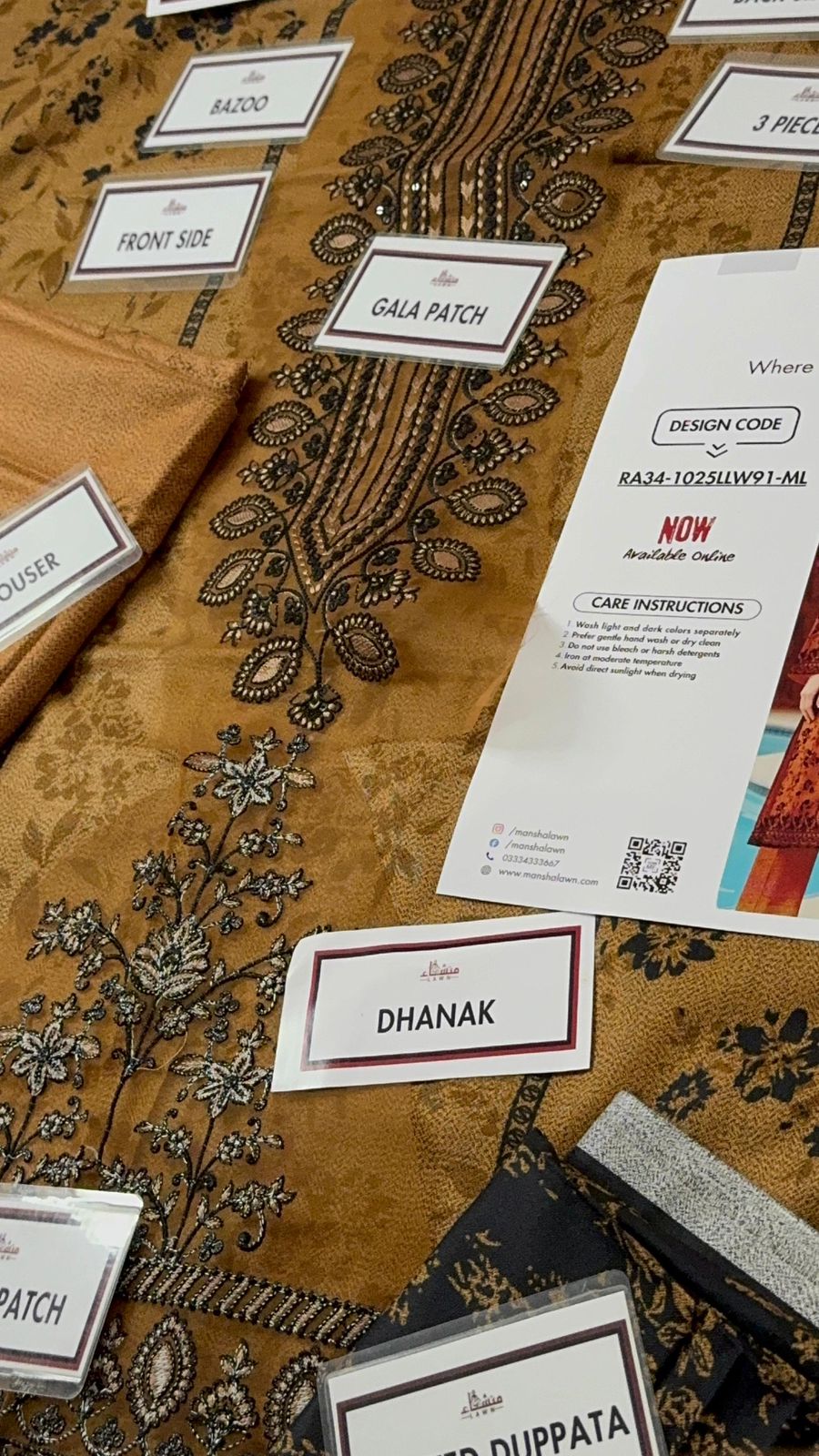 3 Piece Embroidered Dhanak Unstitched Suit –  Fancy Collection Luxury Winter Wear RA34-1025LLW91-ML