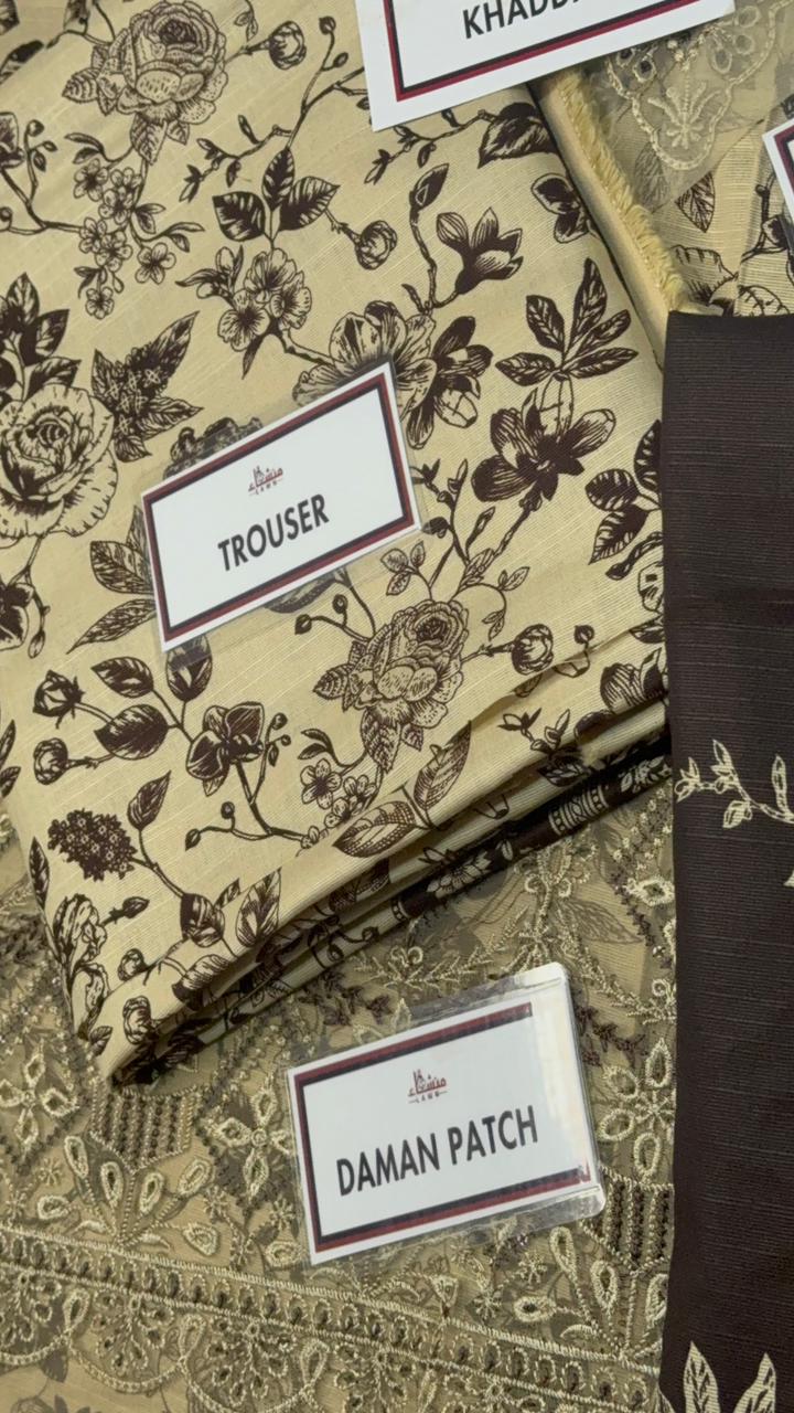 3 Piece Embroidered Khaddar Unstitched Suit –  Fancy Collection Luxury Winter Wear RA29-1025LLW91-ML