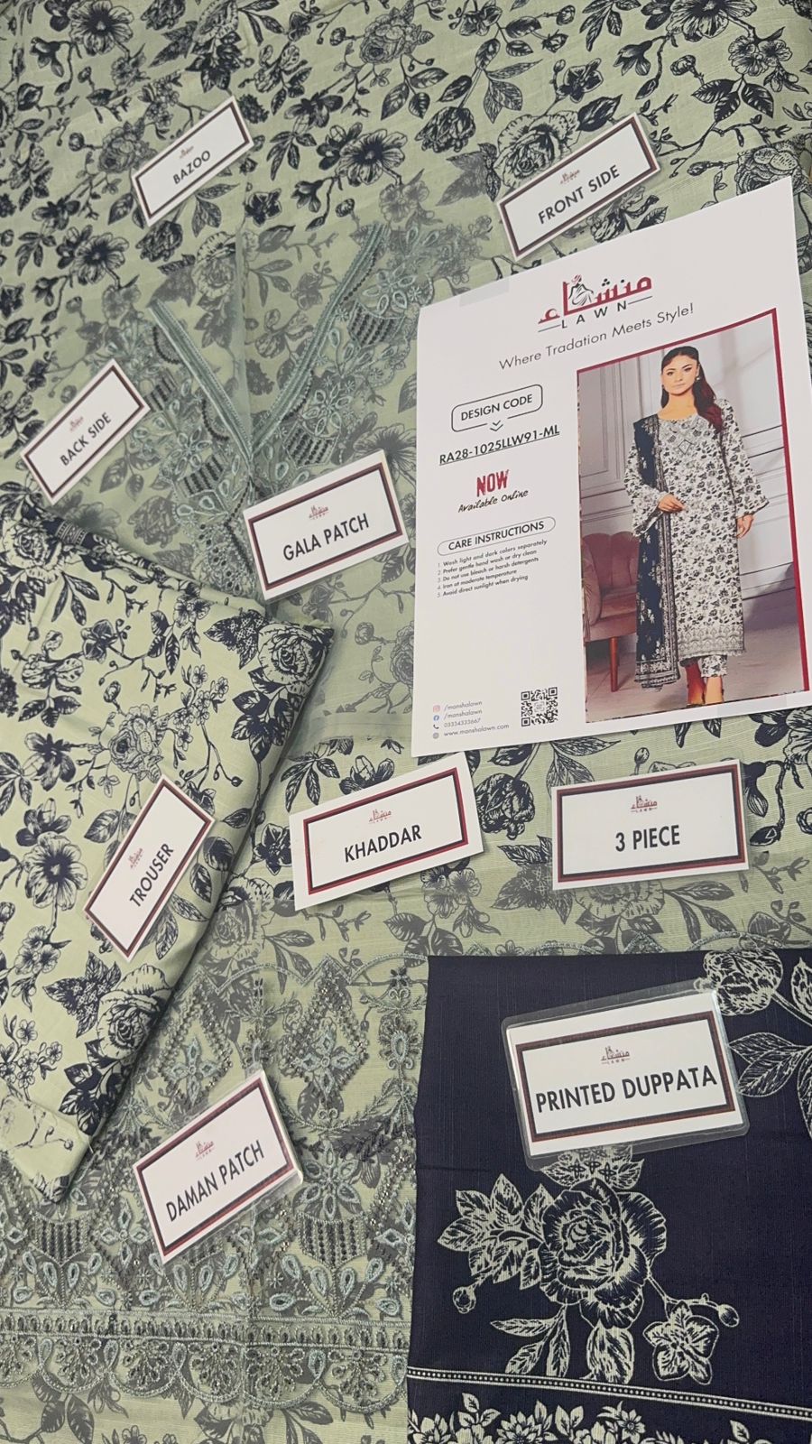 3 Piece Embroidered Khaddar Unstitched Suit –  Fancy Collection Luxury Winter Wear RA28-1025LLW91-ML