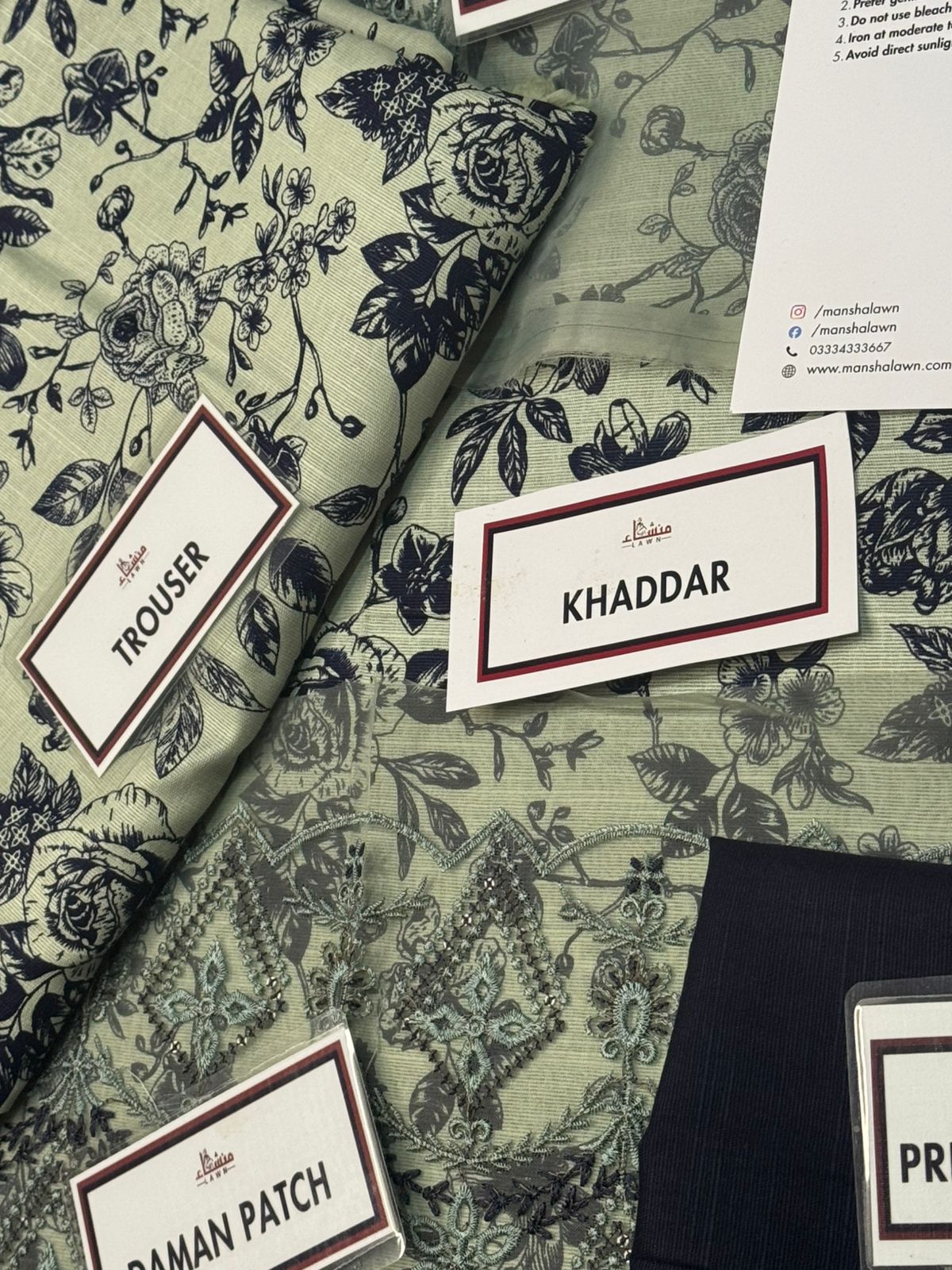 3 Piece Embroidered Khaddar Unstitched Suit –  Fancy Collection Luxury Winter Wear RA28-1025LLW91-ML