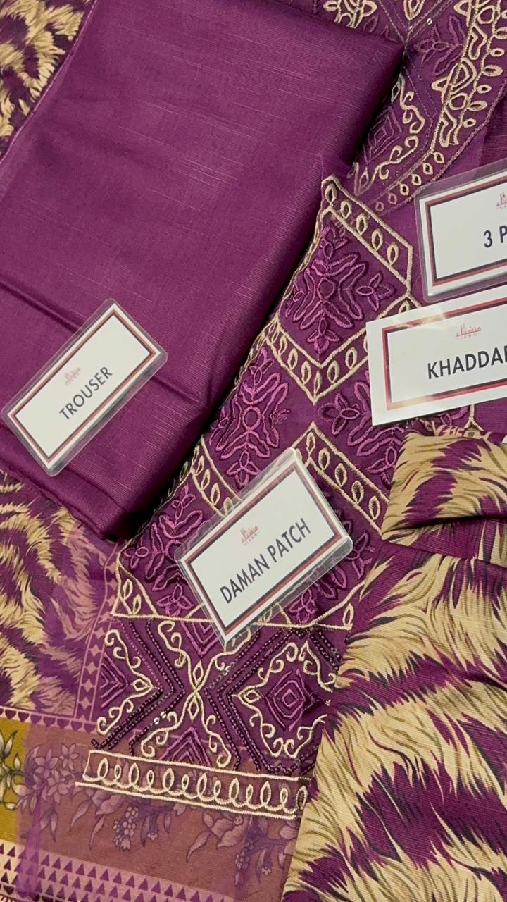 3 Piece Embroidered Khaddar Unstitched Suit –  Fancy Collection Luxury Winter Wear RA30-1025LLW91-ML