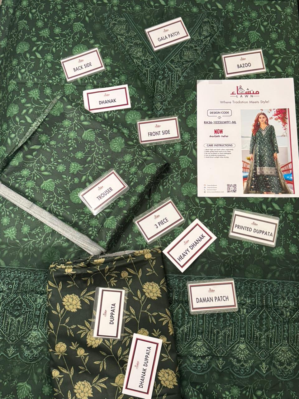 3 Piece Embroidered Dhanak Unstitched Suit –  Fancy Collection Luxury Winter Wear RA36-1025LLW91-ML