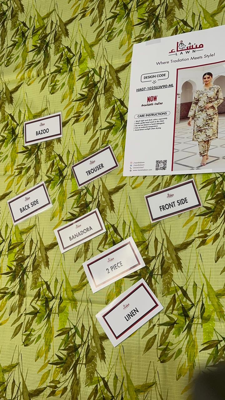 2 Piece Digital Bana Dora Linen Collection Unstitched Suit – Winter Wear HA07-1025LLW90-ML