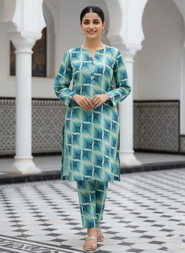 2 Piece Digital Bana Dora Linen Collection Unstitched Suit – Winter Wear HA12-1025LLW90-ML
