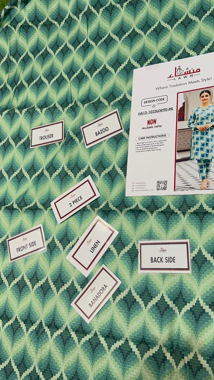 2 Piece Digital Bana Dora Linen Collection Unstitched Suit – Winter Wear HA12-1025LLW90-ML