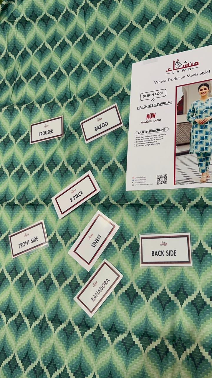 2 Piece Digital Bana Dora Linen Collection Unstitched Suit – Winter Wear HA12-1025LLW90-ML