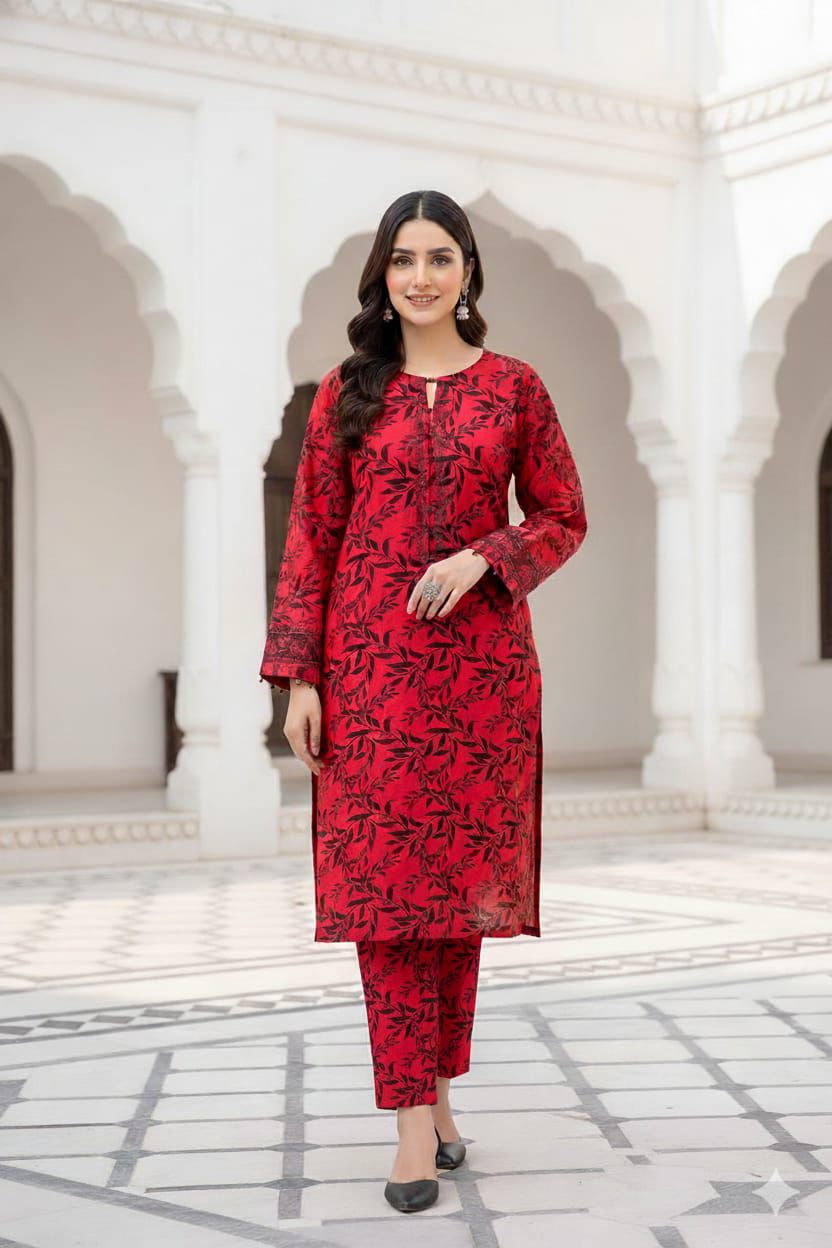 2 Piece Digital Bana Dora Linen Collection Unstitched Suit – Winter Wear HA05-1025LLW90-ML