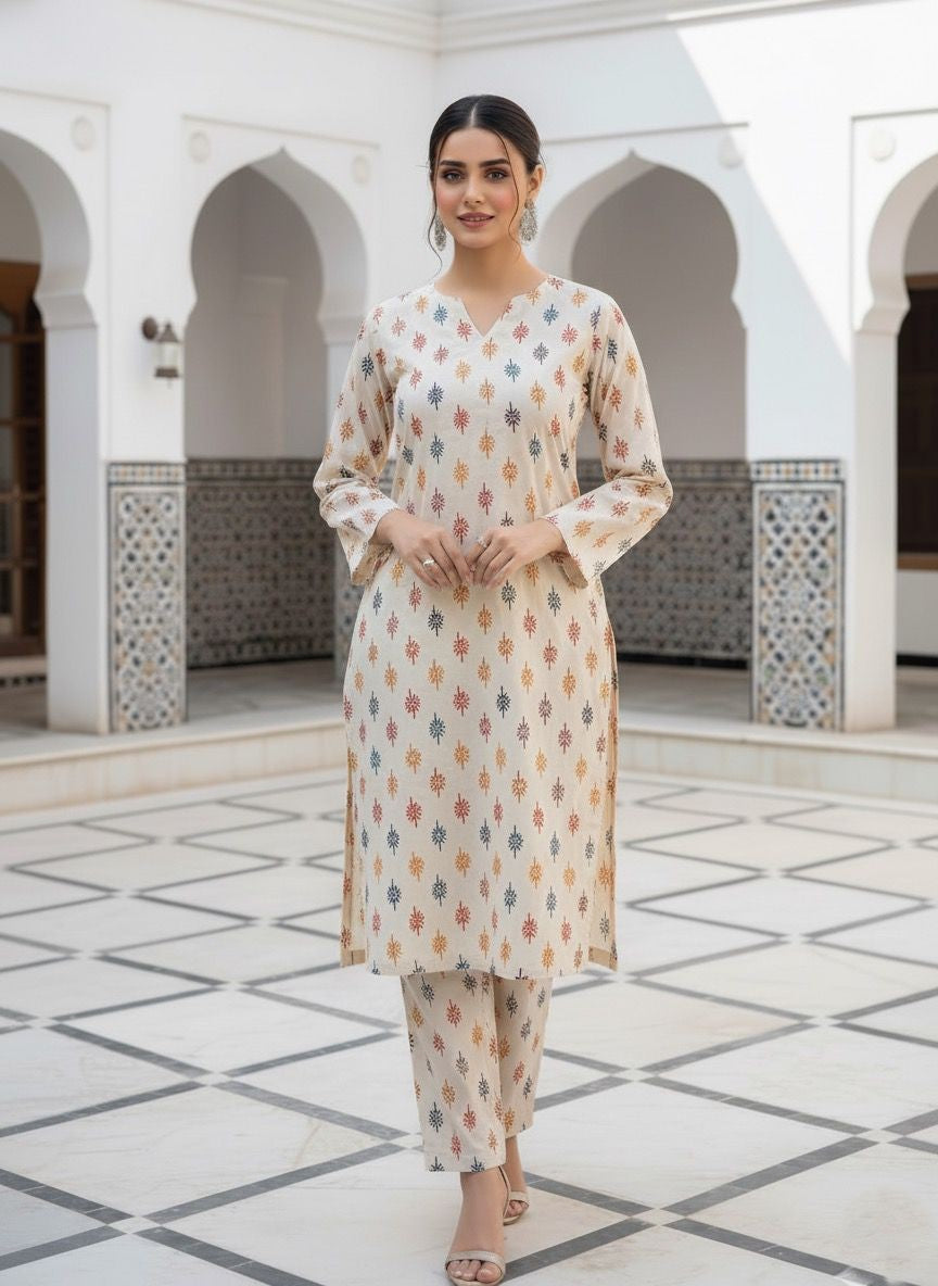 2 Piece Digital Bana Dora Linen Collection Unstitched Suit – Winter Wear HA08-1025LLW90-ML