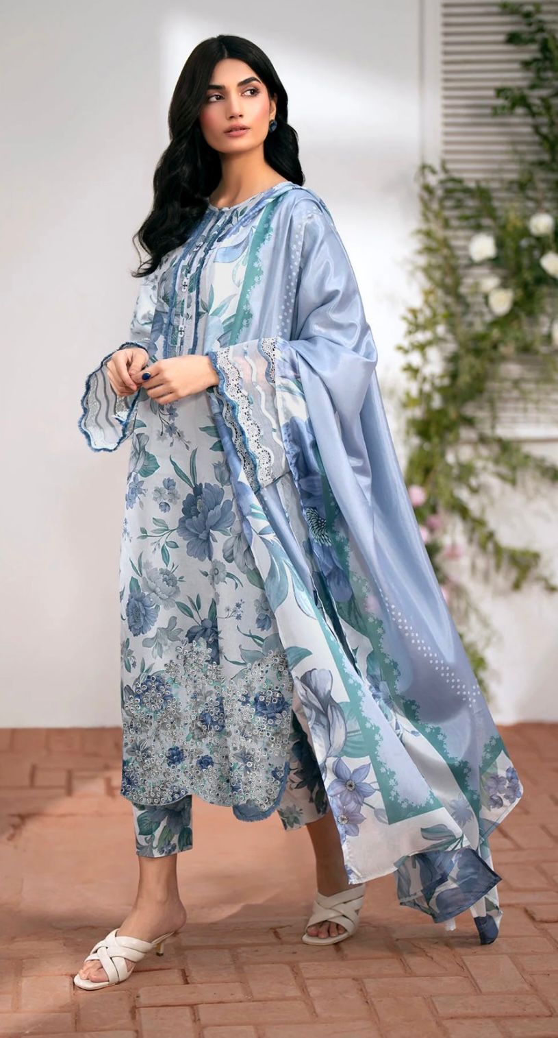 3 Piece Embroidered Linen Collection Unstitched Suit – Winter Wear HA15-1025LLW90-ML