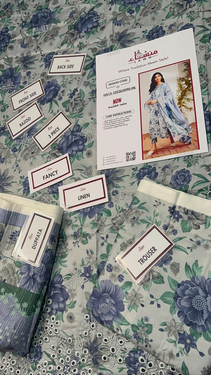 3 Piece Embroidered Linen Collection Unstitched Suit – Winter Wear HA15-1025LLW90-ML