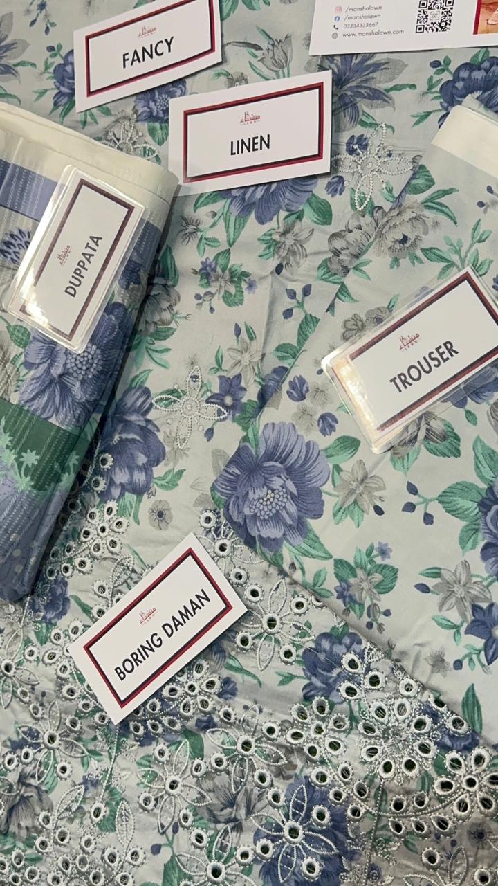 3 Piece Embroidered Linen Collection Unstitched Suit – Winter Wear HA15-1025LLW90-ML