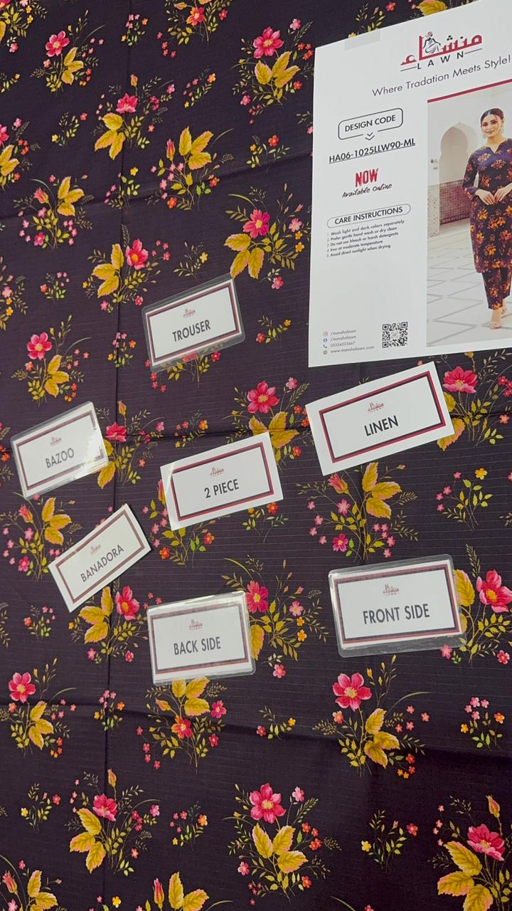 2 Piece Digital Bana Dora Linen Collection Unstitched Suit – Winter Wear HA06-1025LLW90-ML