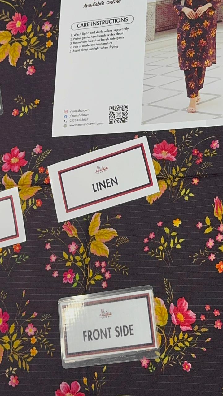 2 Piece Digital Bana Dora Linen Collection Unstitched Suit – Winter Wear HA06-1025LLW90-ML